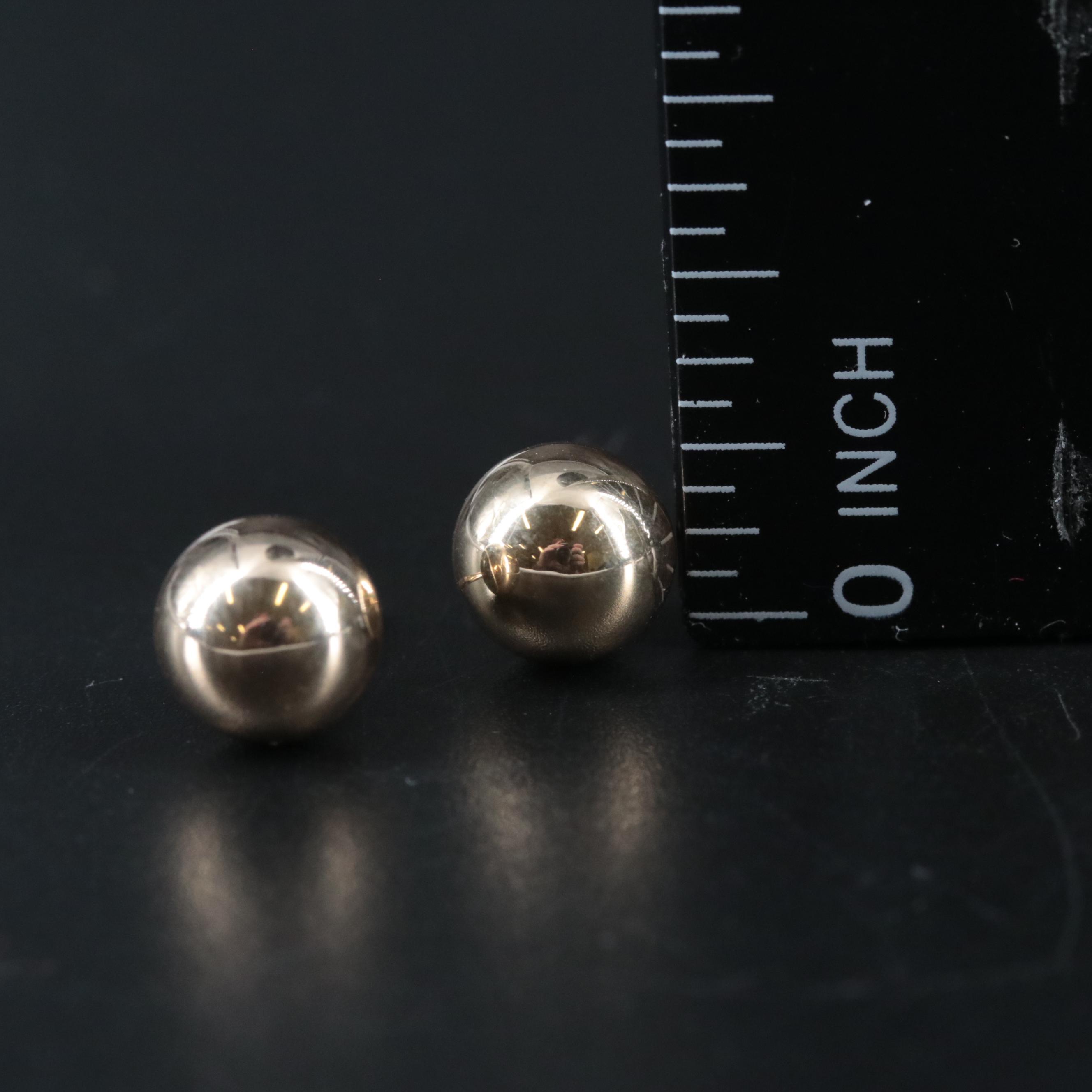 14K Ball Stud Earrings