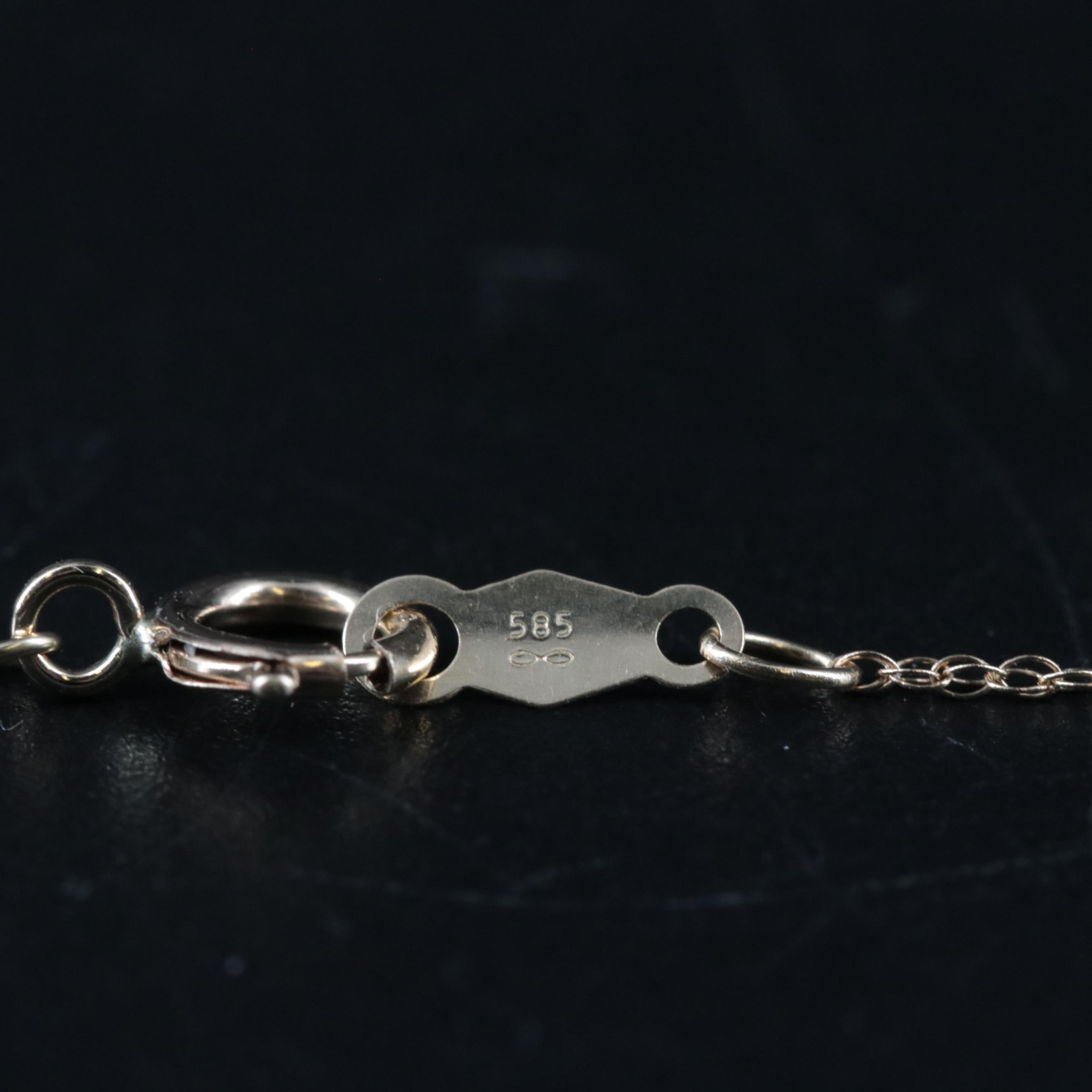 14K Virgin Mary Pendant Necklace