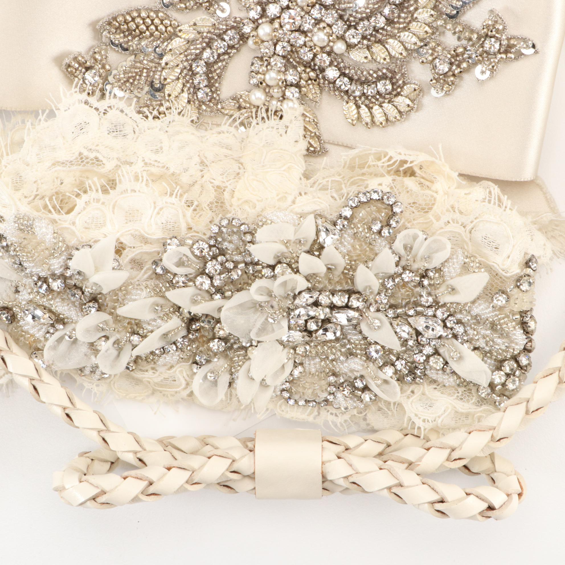 Anne Barge and Ossai Crystal Embellished Gown Sashes with Other Belts