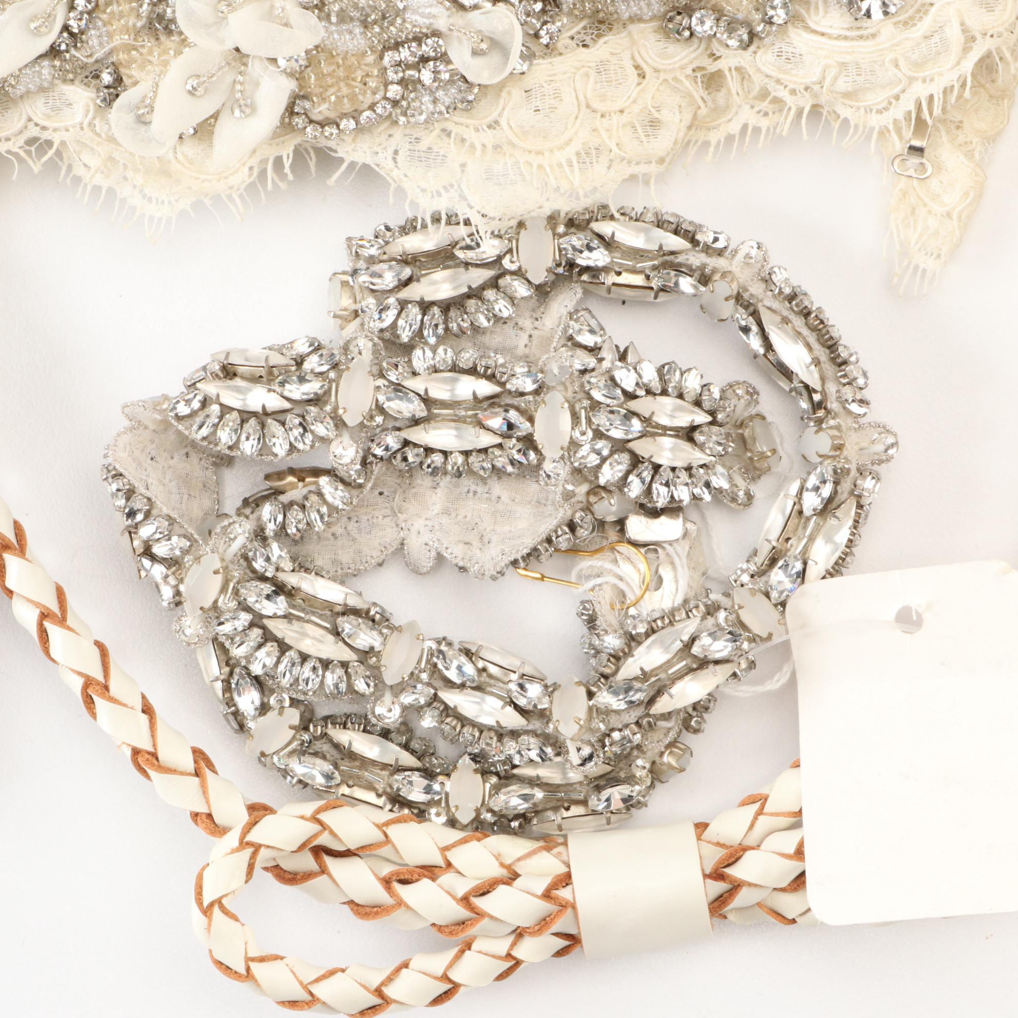 Anne Barge and Ossai Crystal Embellished Gown Sashes with Other Belts