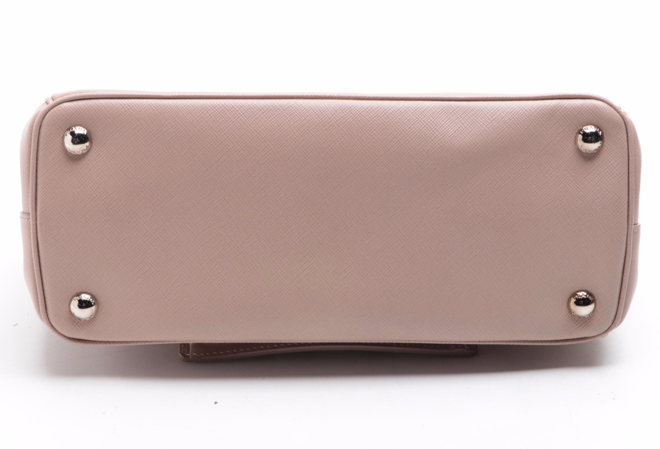 Prada Sound Lock  Double Zip Handbag in Saffiano Lux Leather