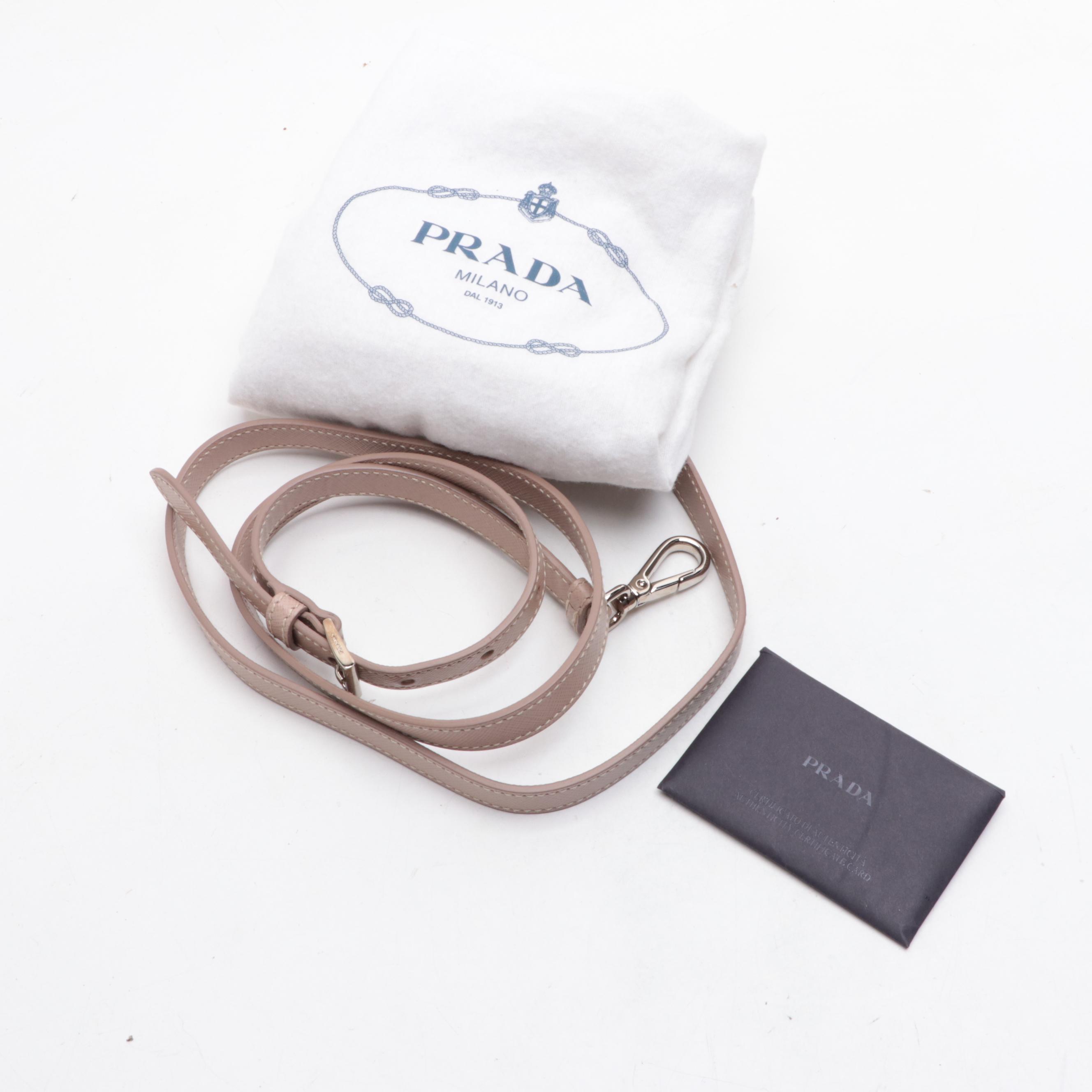 Prada Sound Lock  Double Zip Handbag in Saffiano Lux Leather