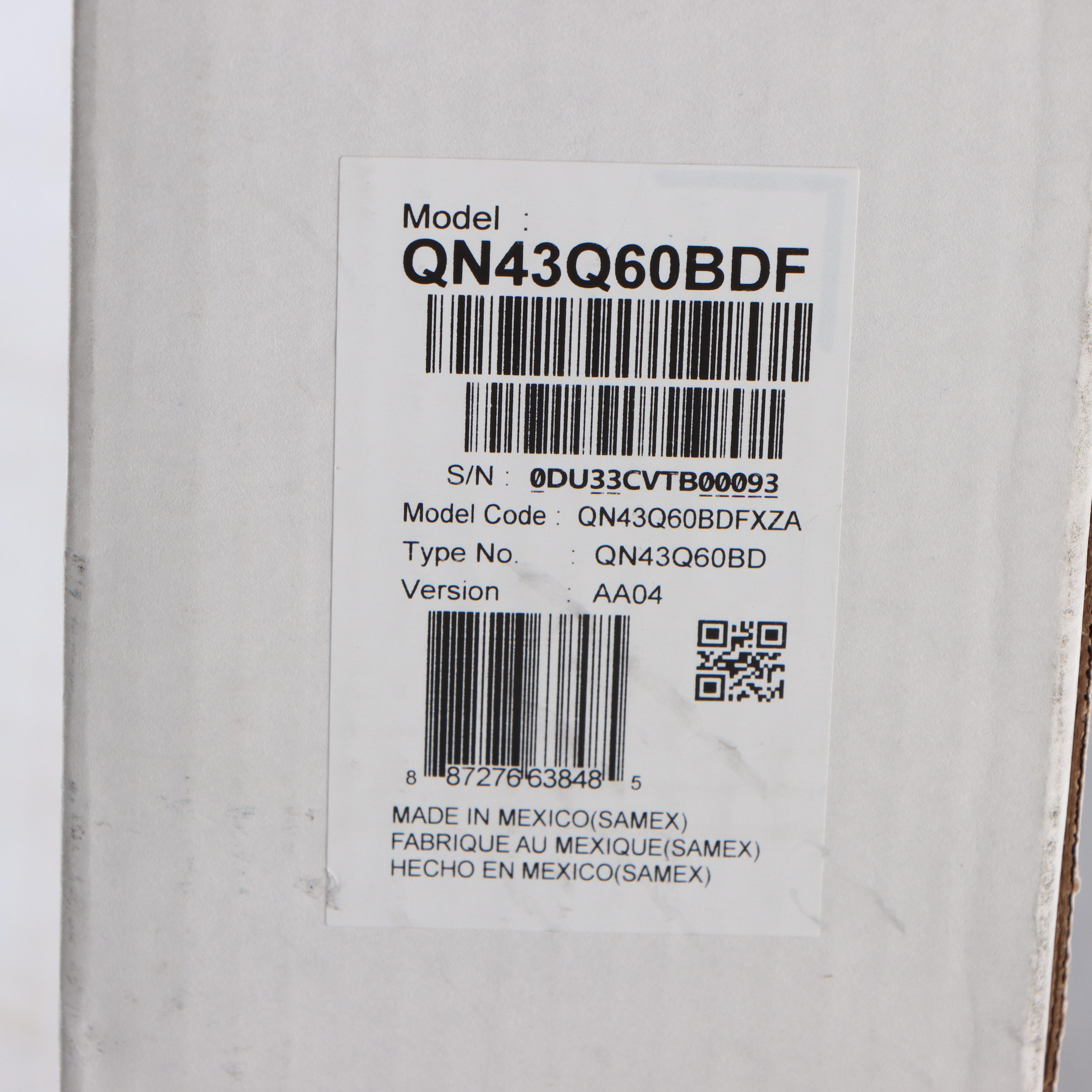 Samsung 43" Class Q60B-Series QLED 4K Smart TV with Member's Mark Wall Mount