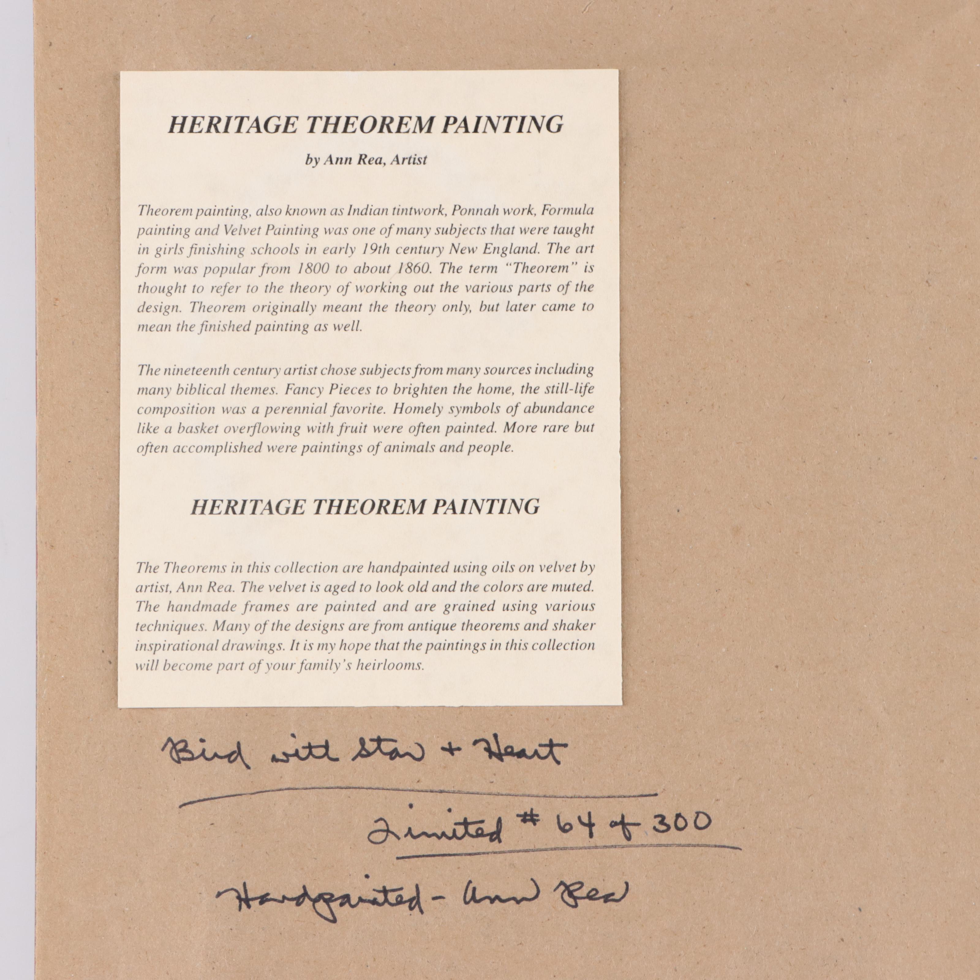 Ann Rea Theorem Paintings of Birds and Stars