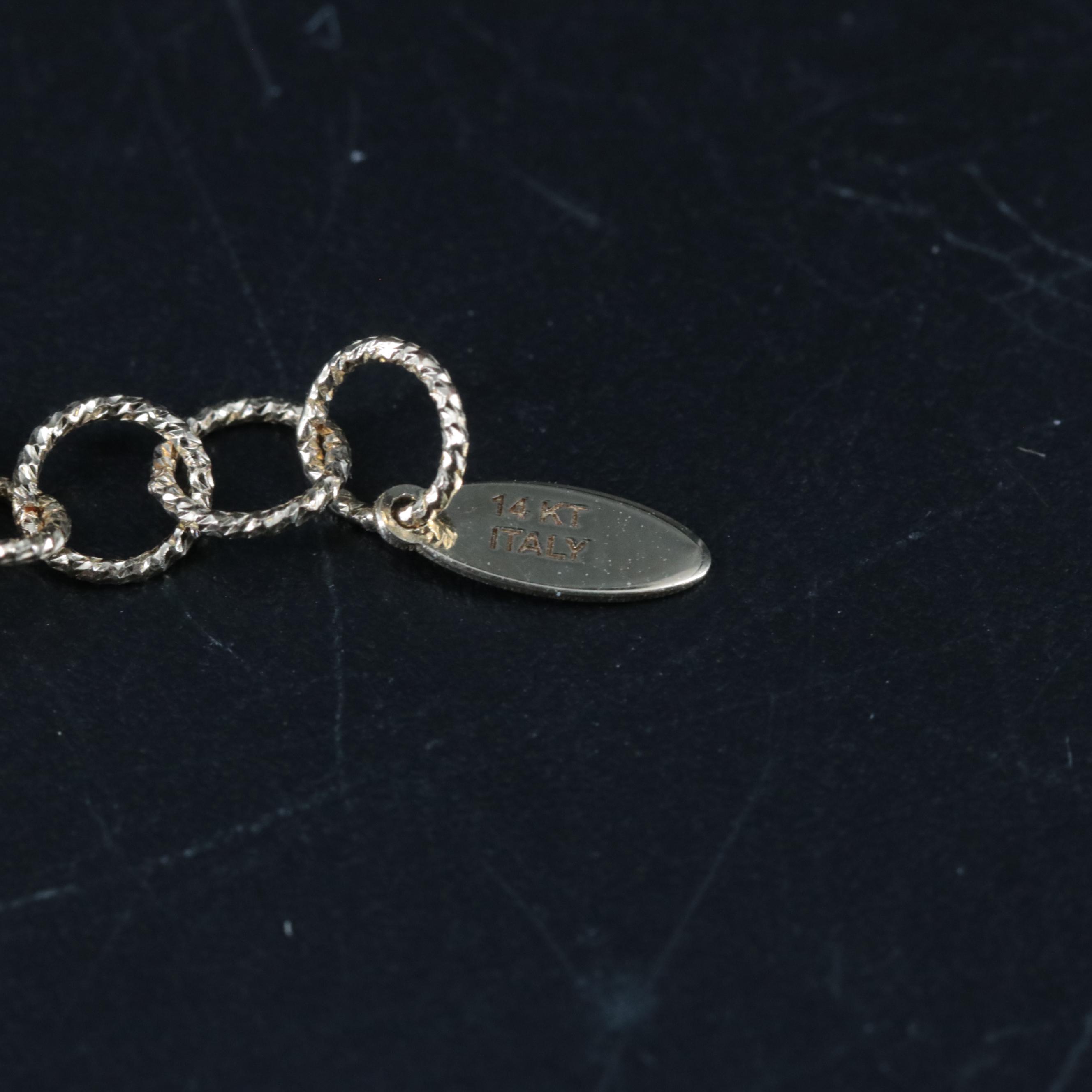 14K Link Drop Necklace