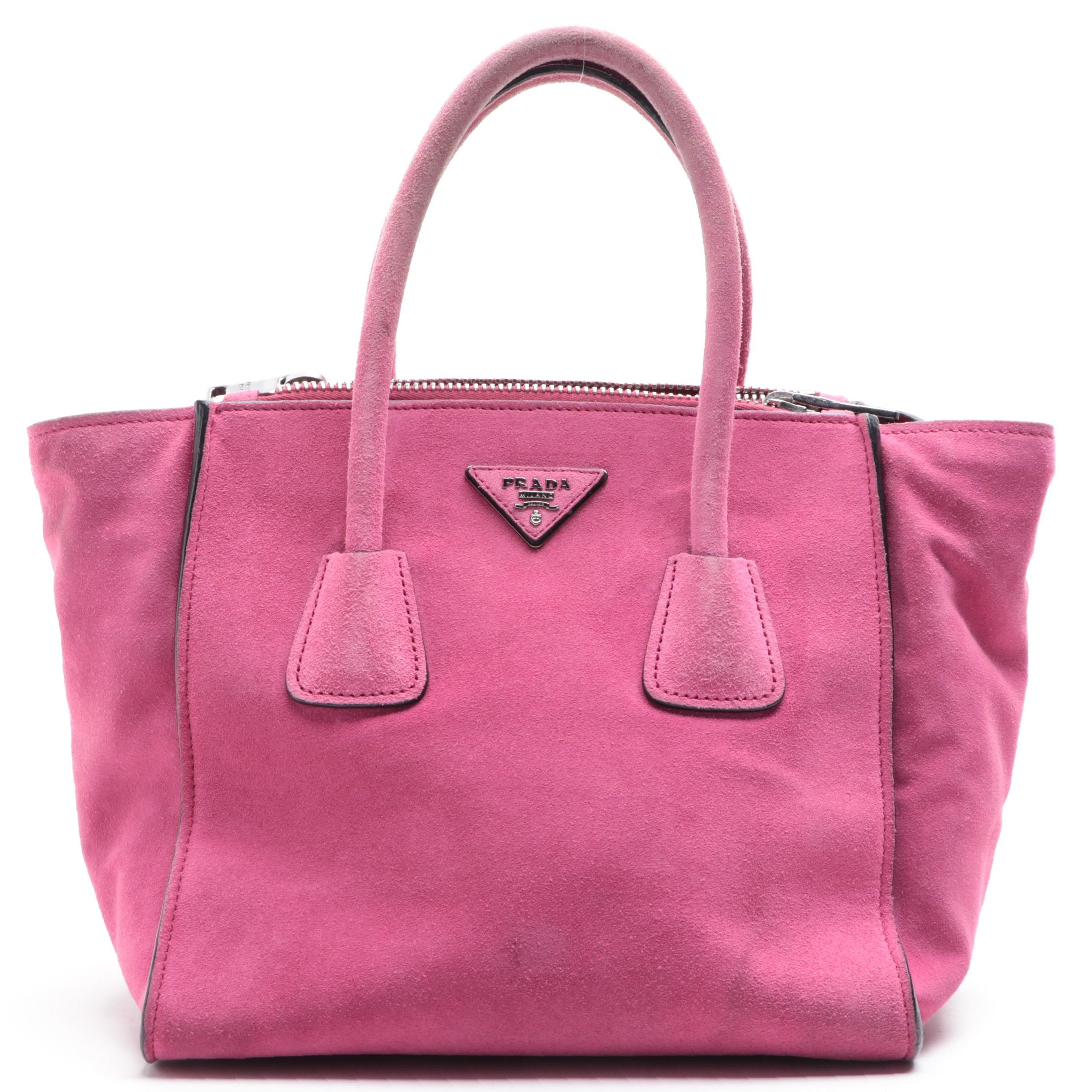 Prada Double Zip Tote in Scamosciato Suede