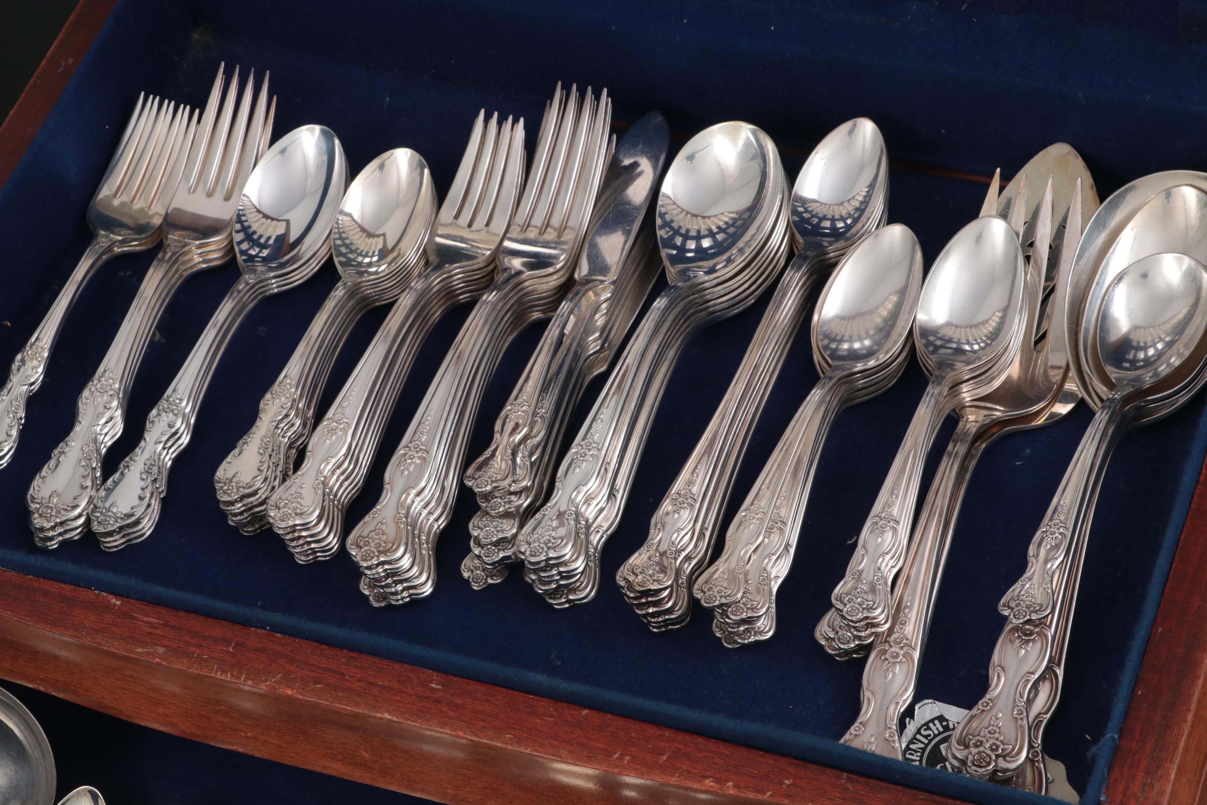 Wm Rogers "Magnolia Inspirations" with Other Silver Plate Flatware