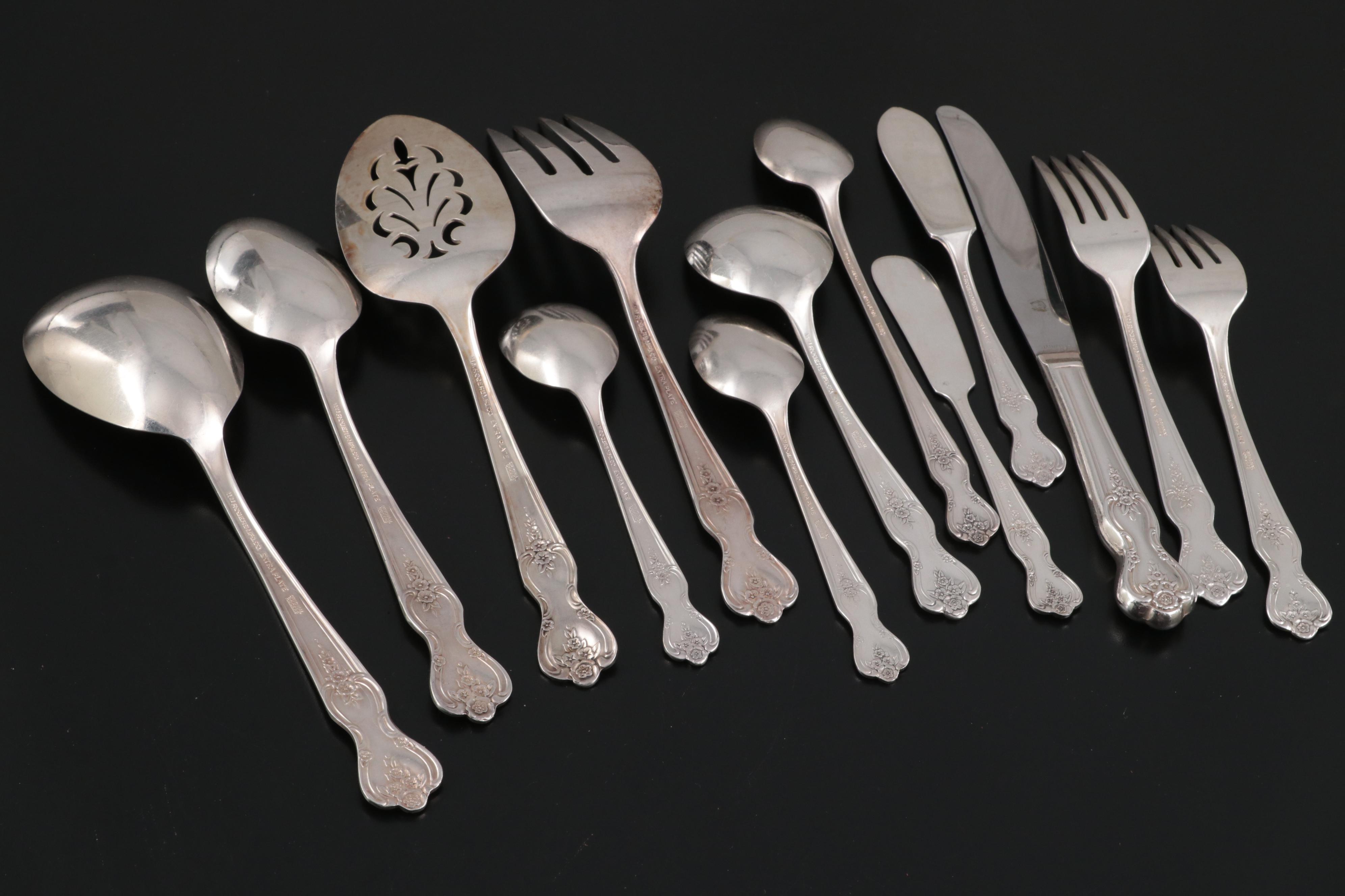 Wm Rogers "Magnolia Inspirations" with Other Silver Plate Flatware
