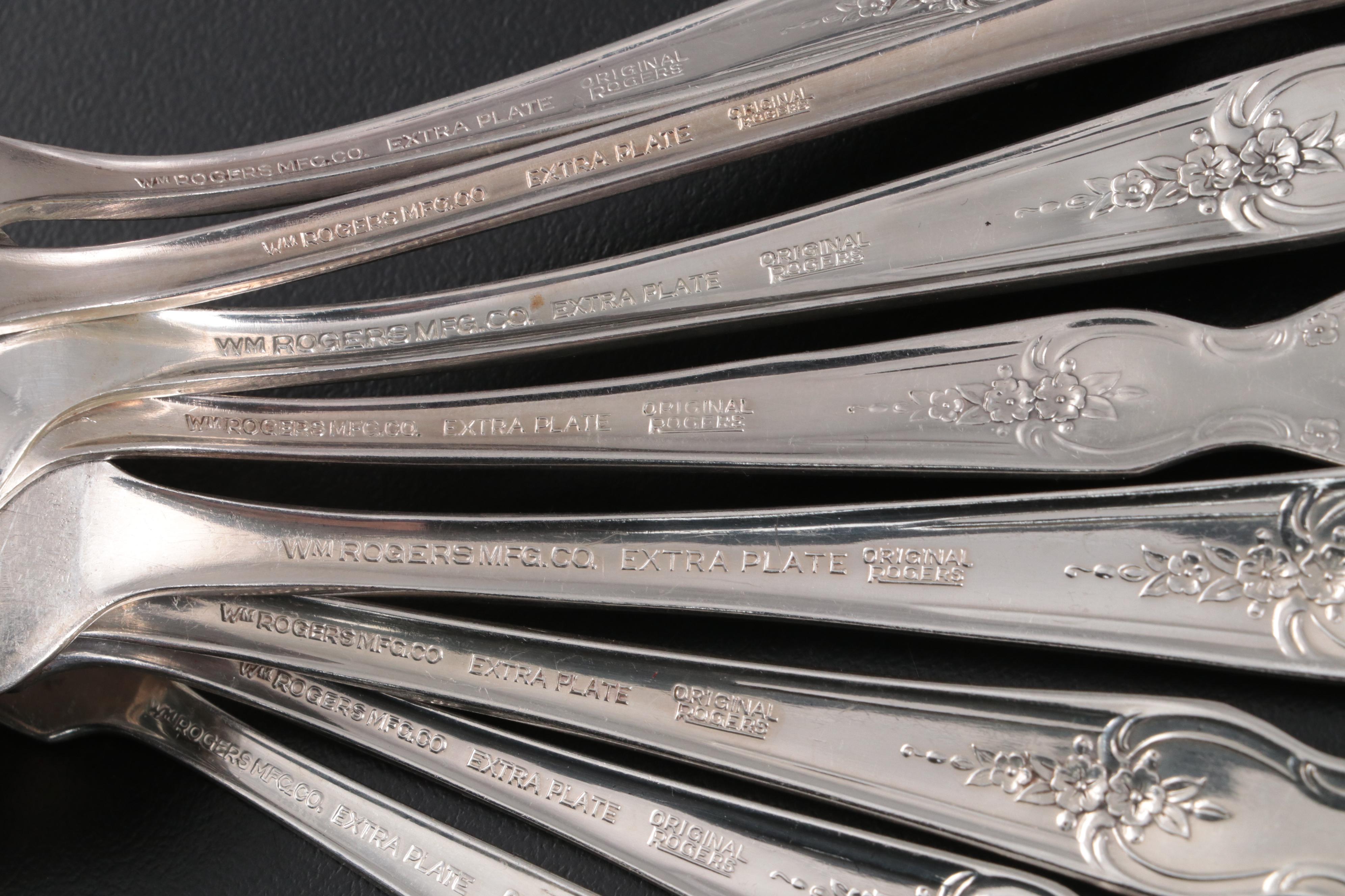 Wm Rogers "Magnolia Inspirations" with Other Silver Plate Flatware