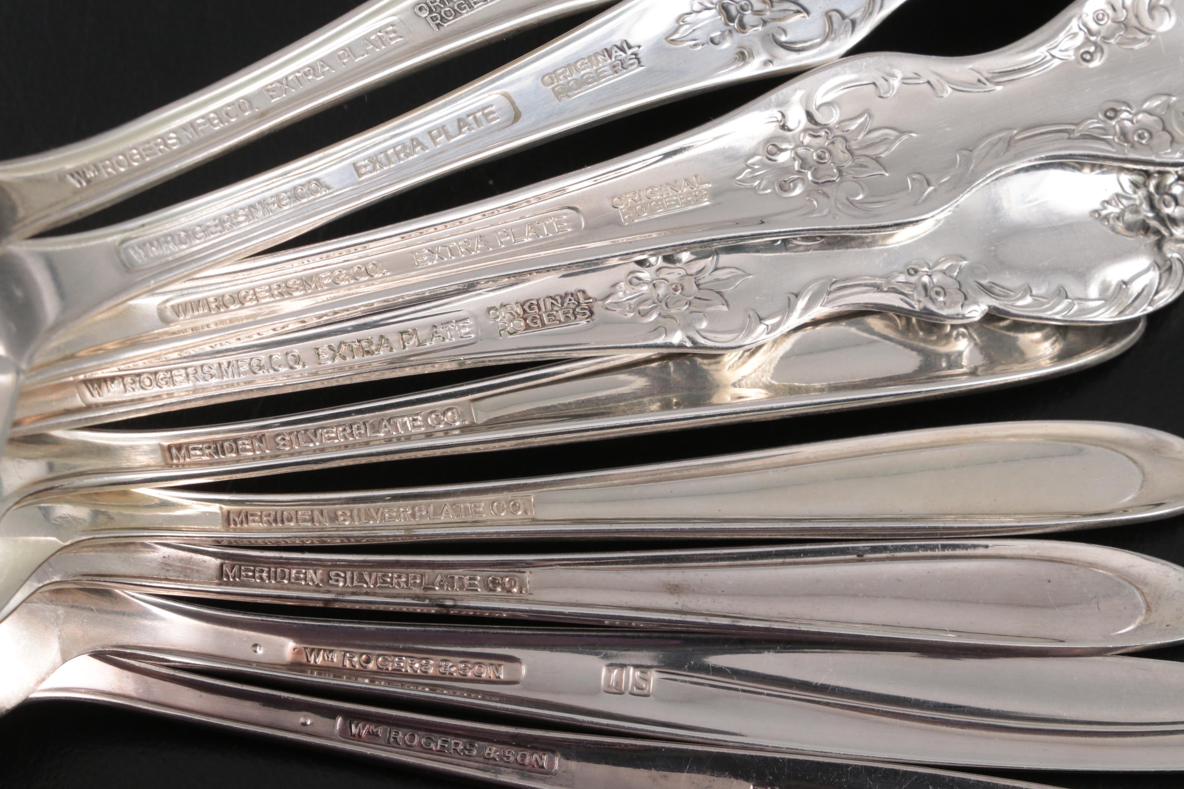 Wm Rogers "Magnolia Inspirations" with Other Silver Plate Flatware