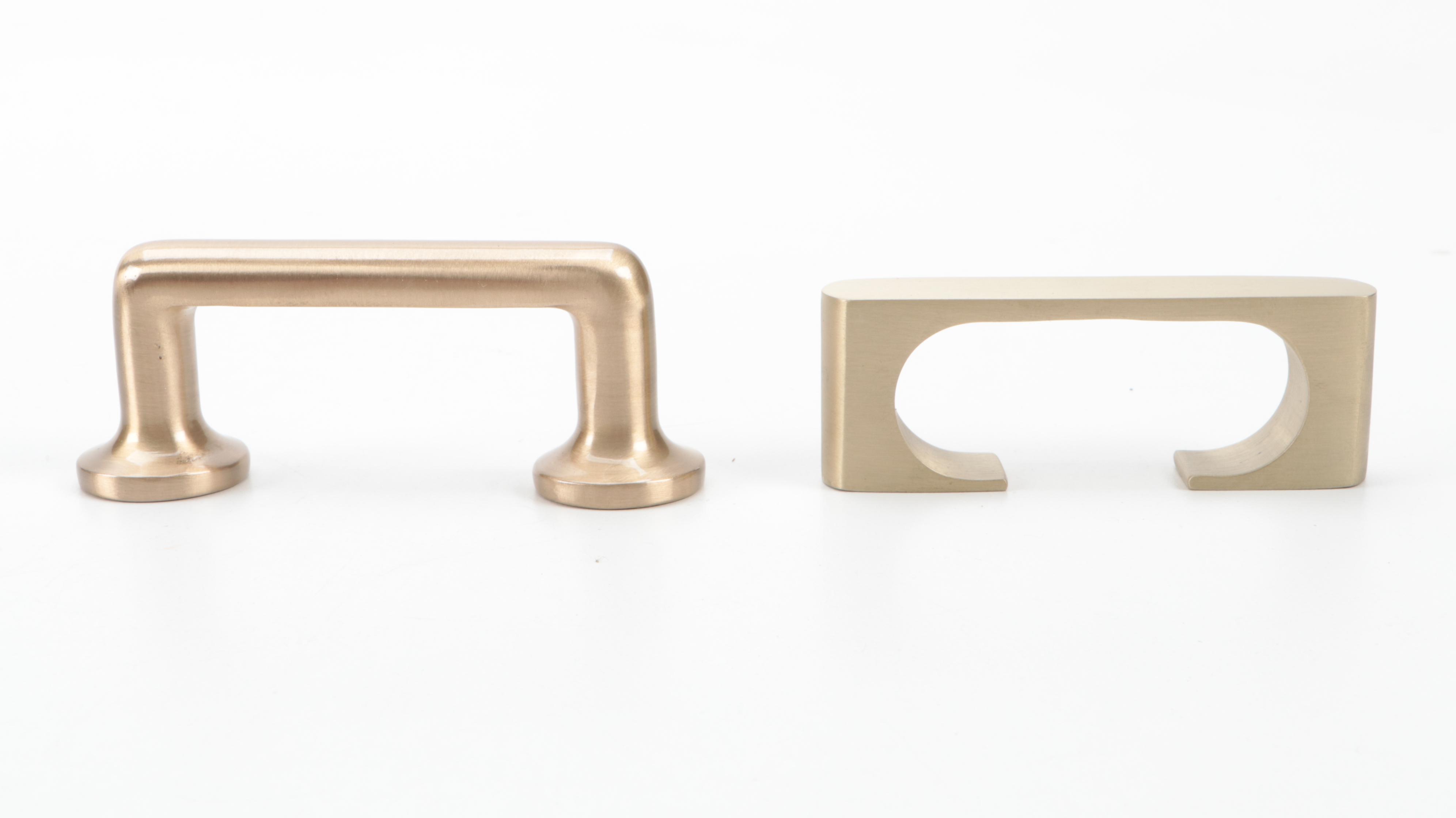 Modernist Satin Brass Finish Cabinet Pulls