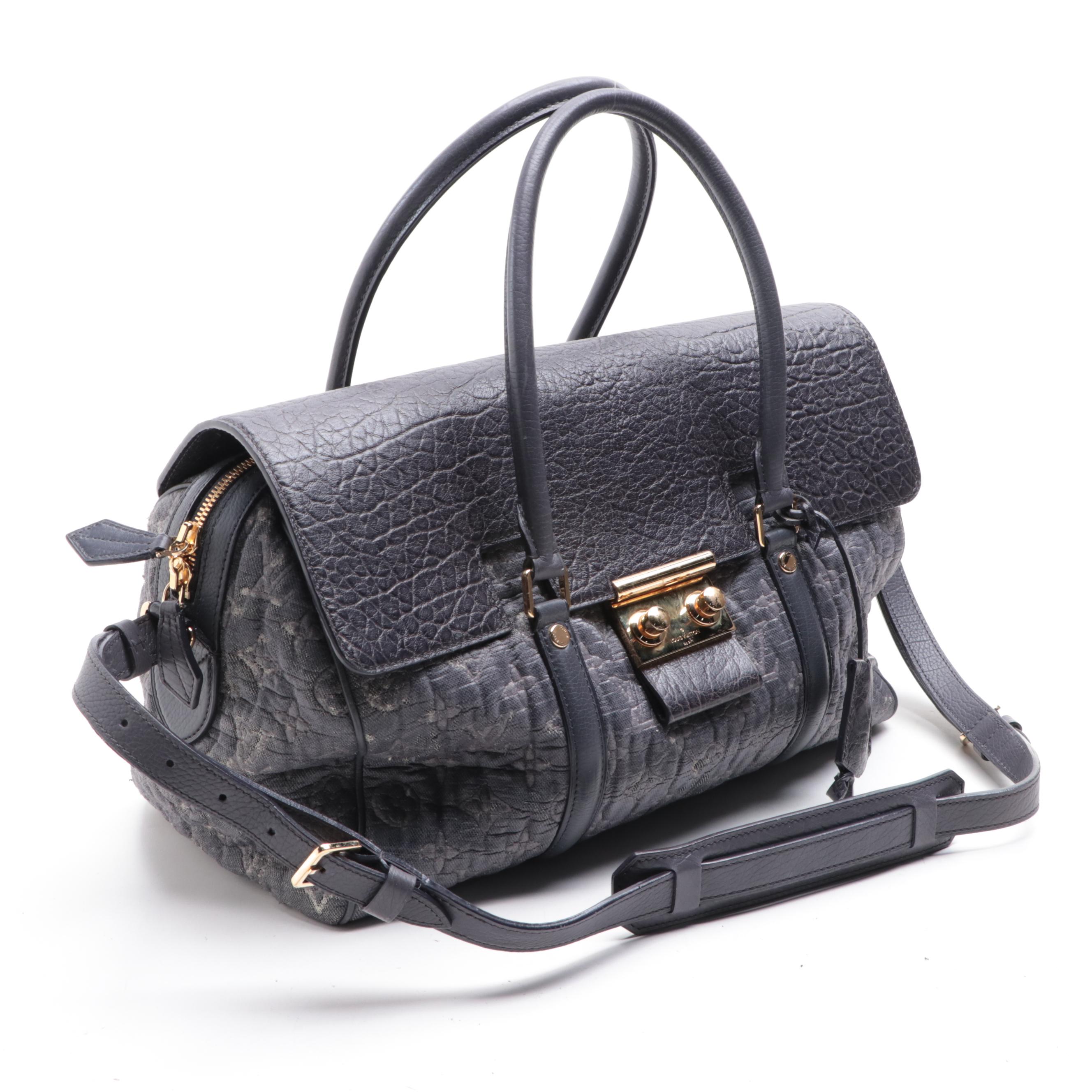 Louis Vuitton Volupte Psyche Bag in Gris Monogram Coated Cotton Jacquard/Leather