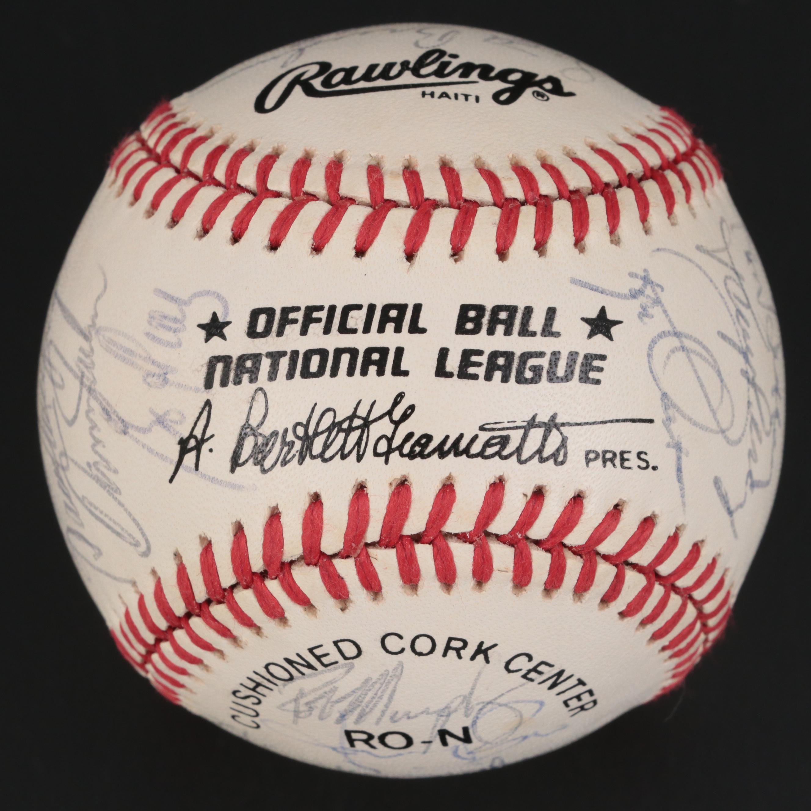 1988 Cincinnati Reds Team Signed Rawlings Baseball Including Rose, Larkin, Perez