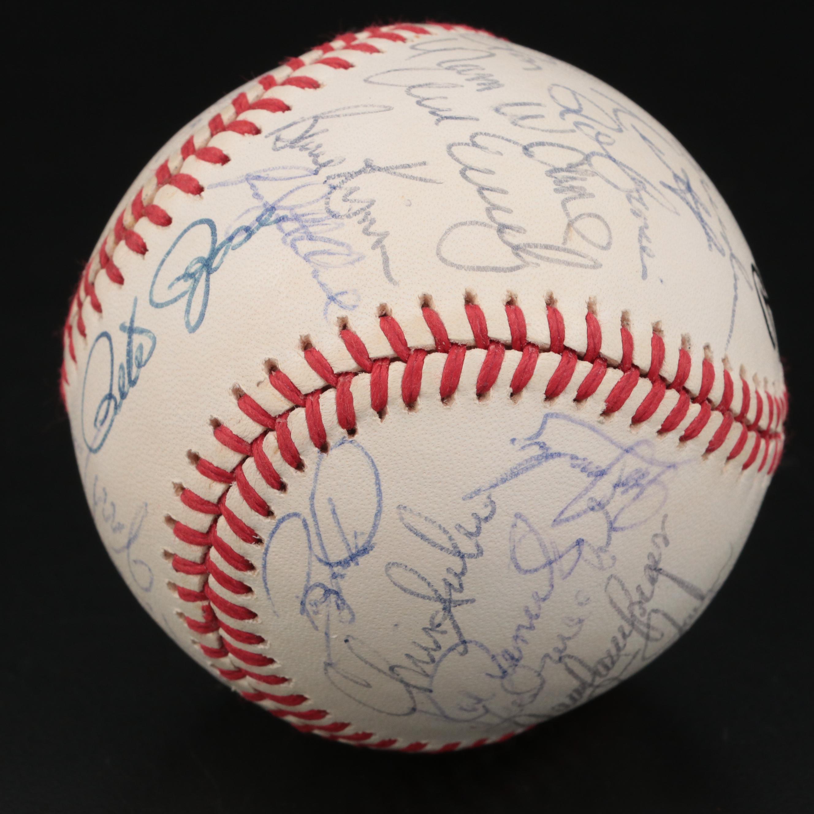 1988 Cincinnati Reds Team Signed Rawlings Baseball Including Rose, Larkin, Perez