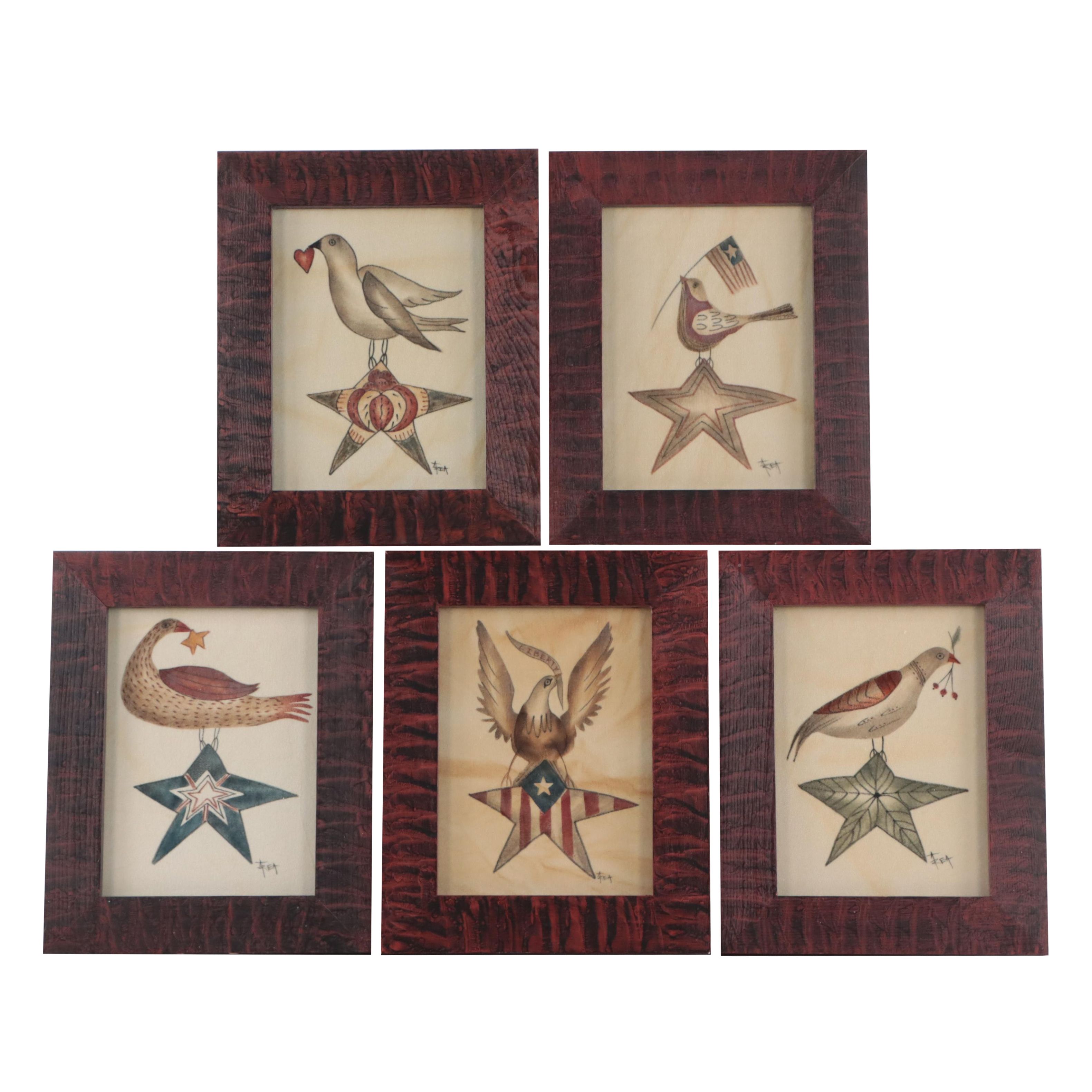 Ann Rea Theorem Paintings of Birds and Stars