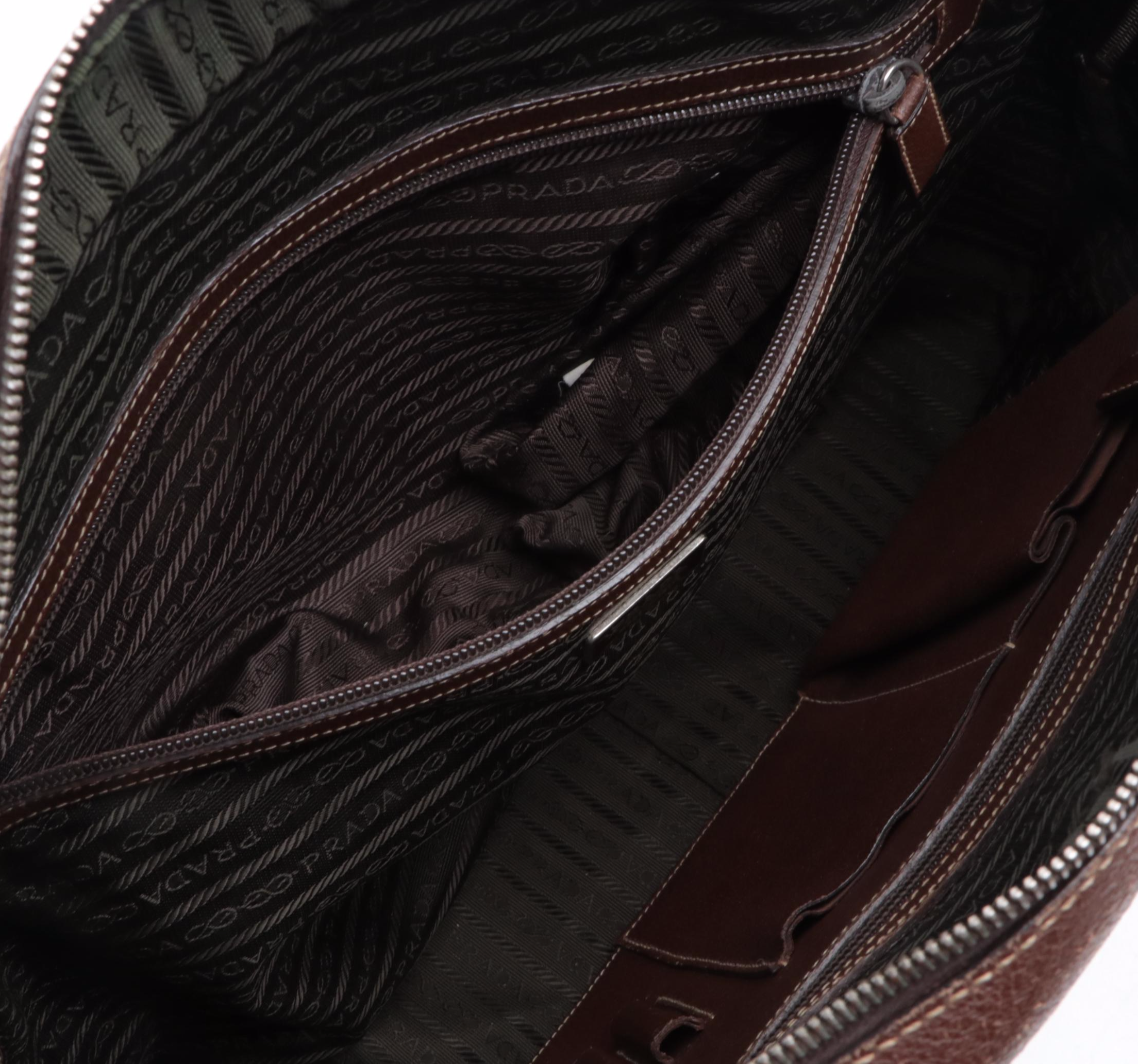 Prada Locking Business Satchel in Cinghiale Leather