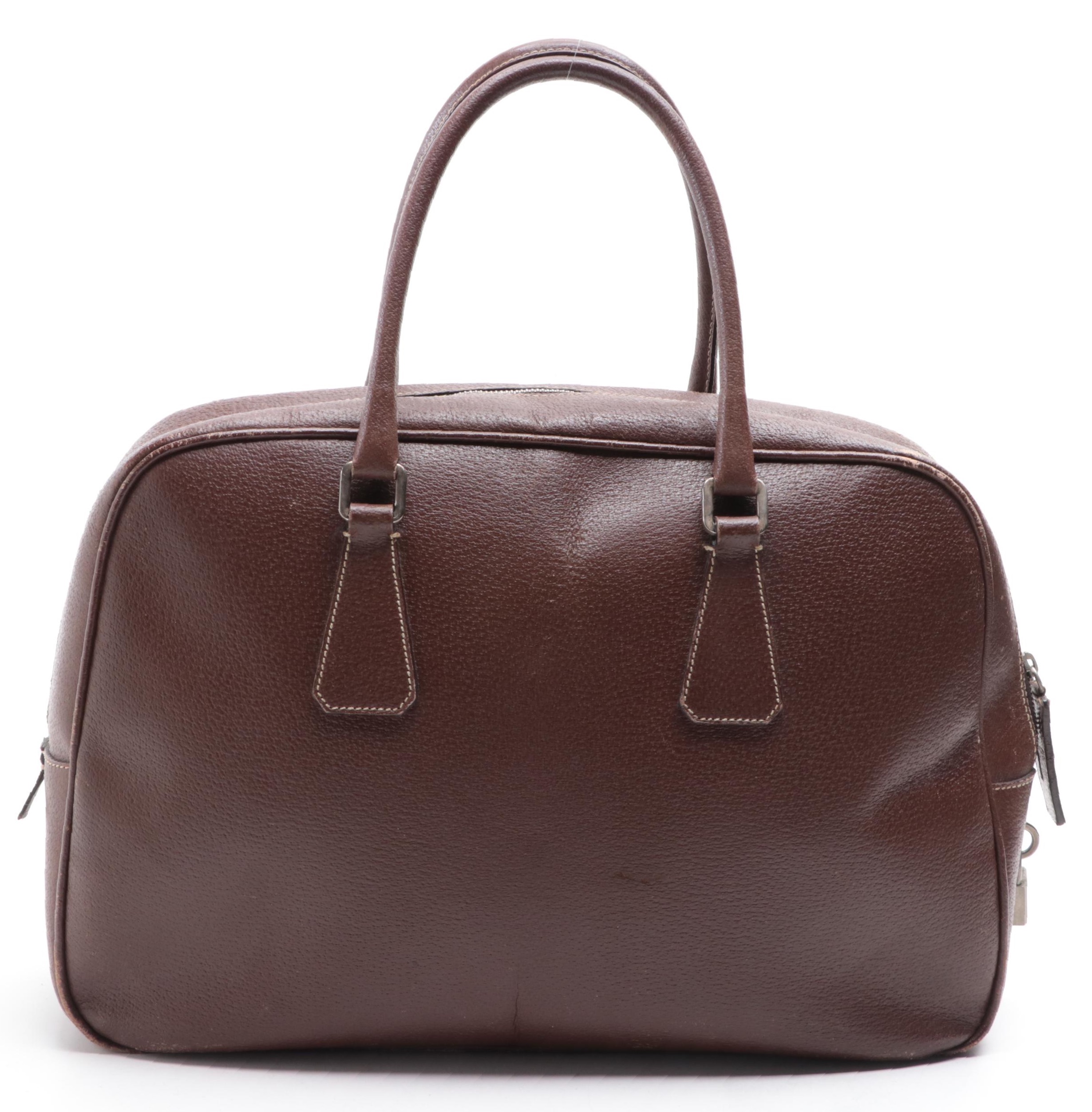 Prada Locking Business Satchel in Cinghiale Leather