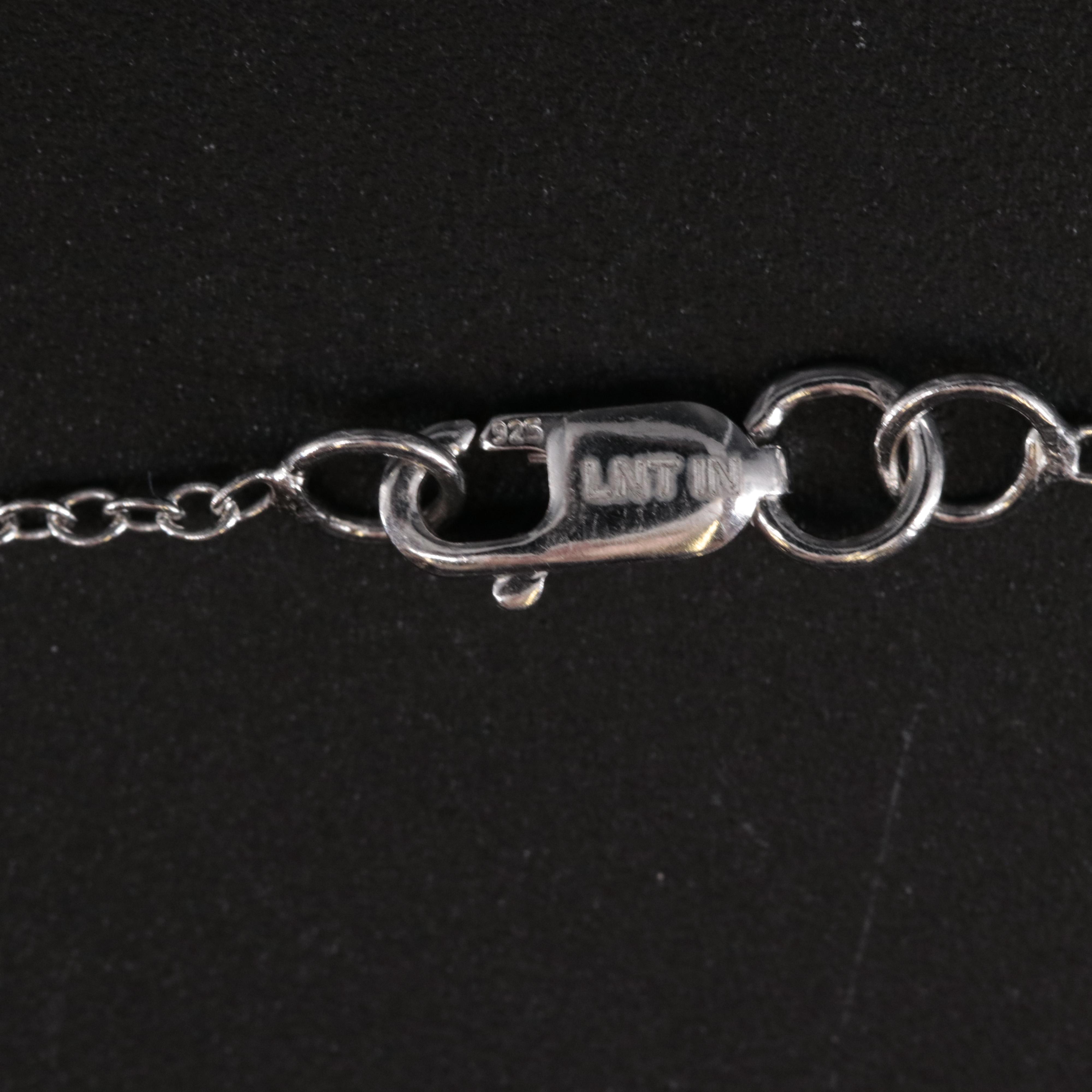 Sterling Silver Aquamarine Pendant Necklace Including Cubic Zirconia