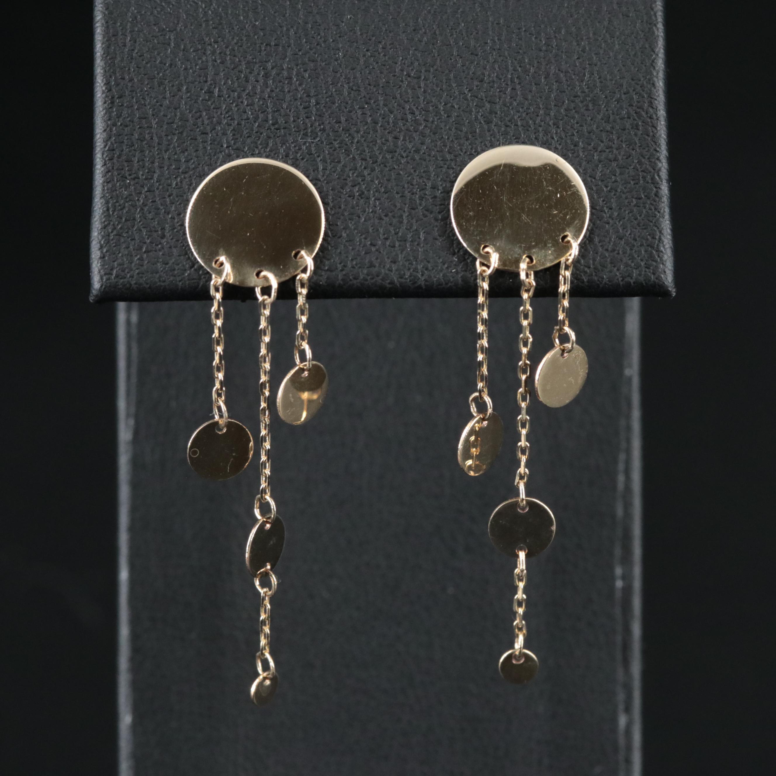 10K Fringe Drop Earrings