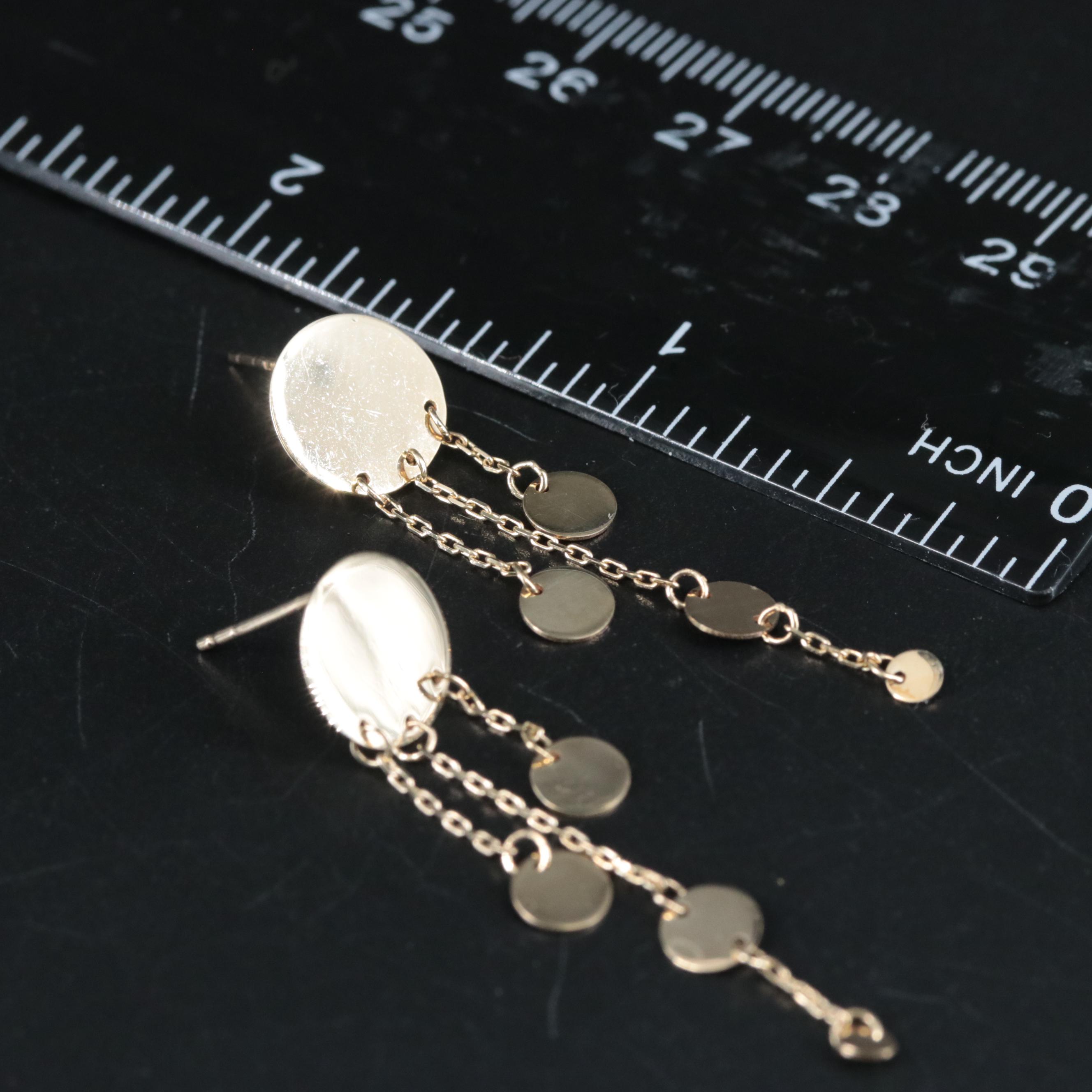 10K Fringe Drop Earrings