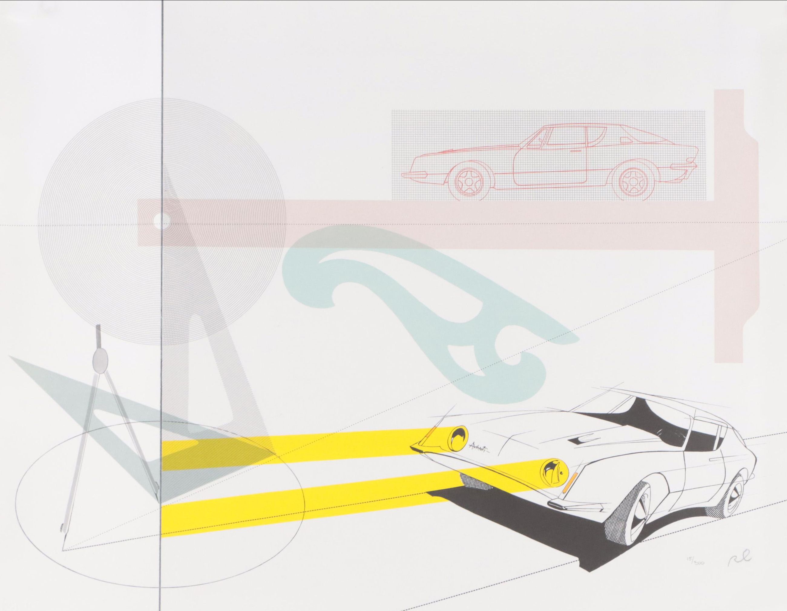 Raymond Loewy Lithograph "Avanti II"