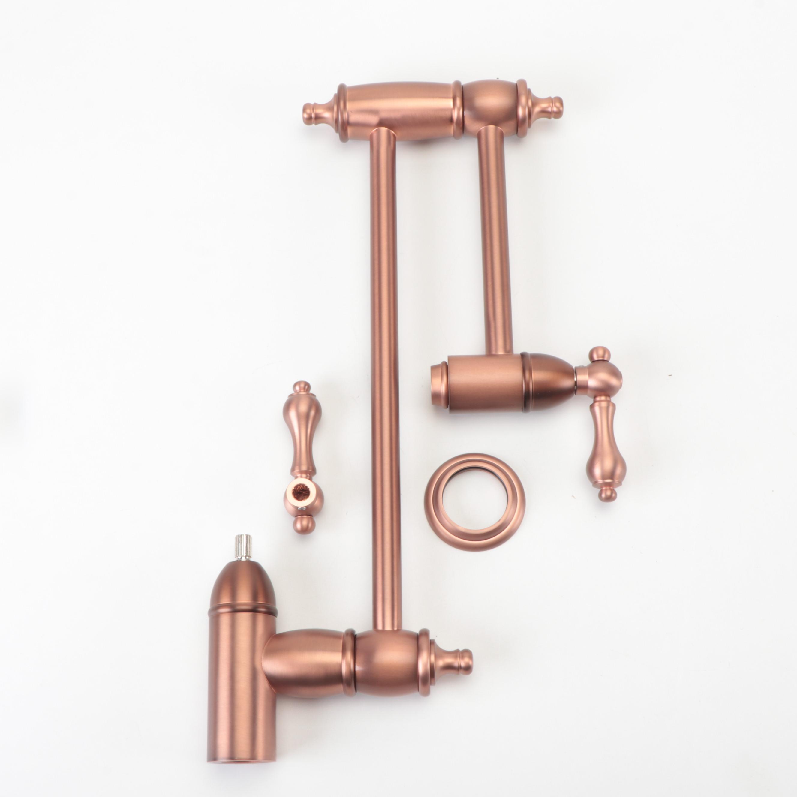 Antique Copper Finish Retractable Wall-Mount Pot Filler