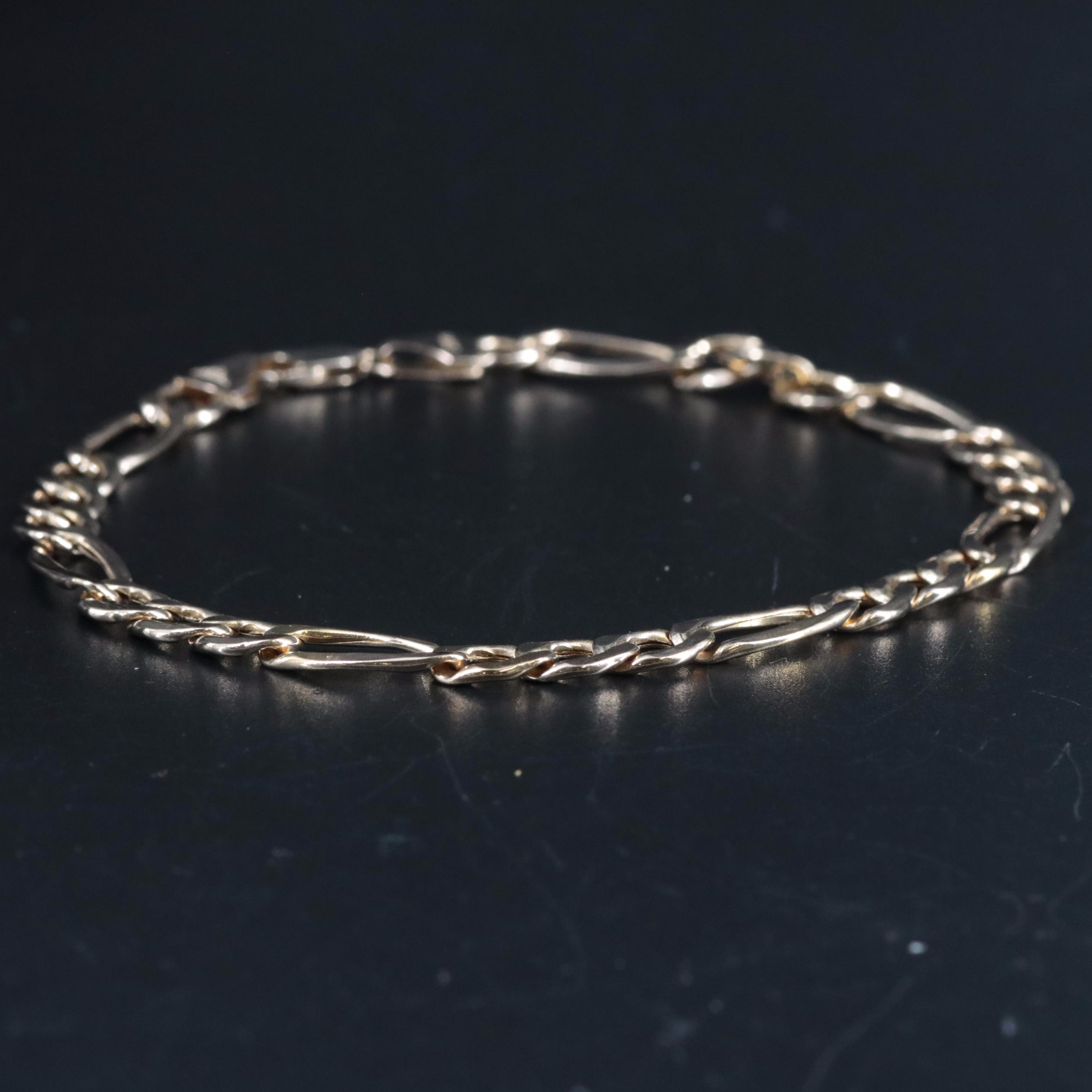 10K Figaro Chain Bracelet