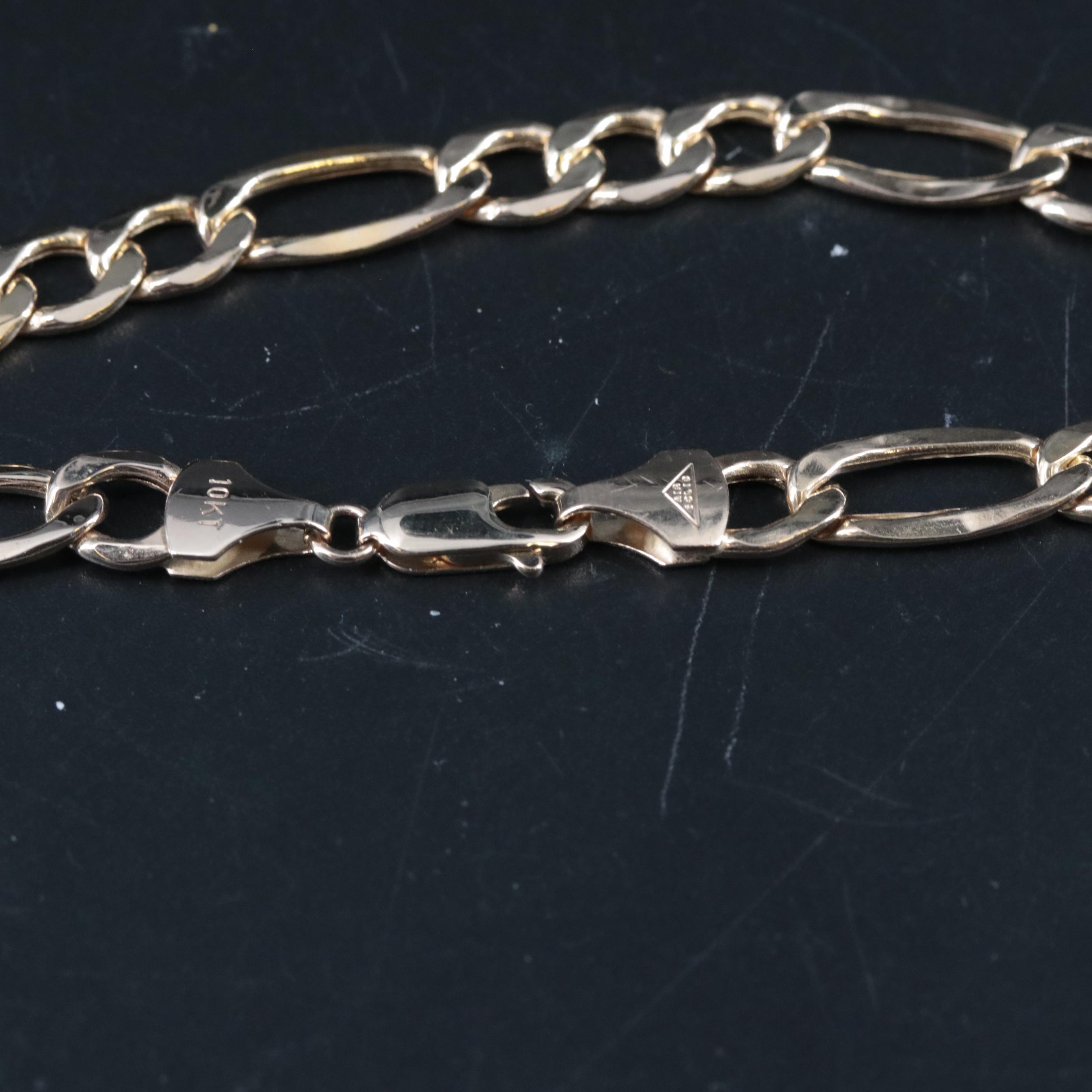 10K Figaro Chain Bracelet
