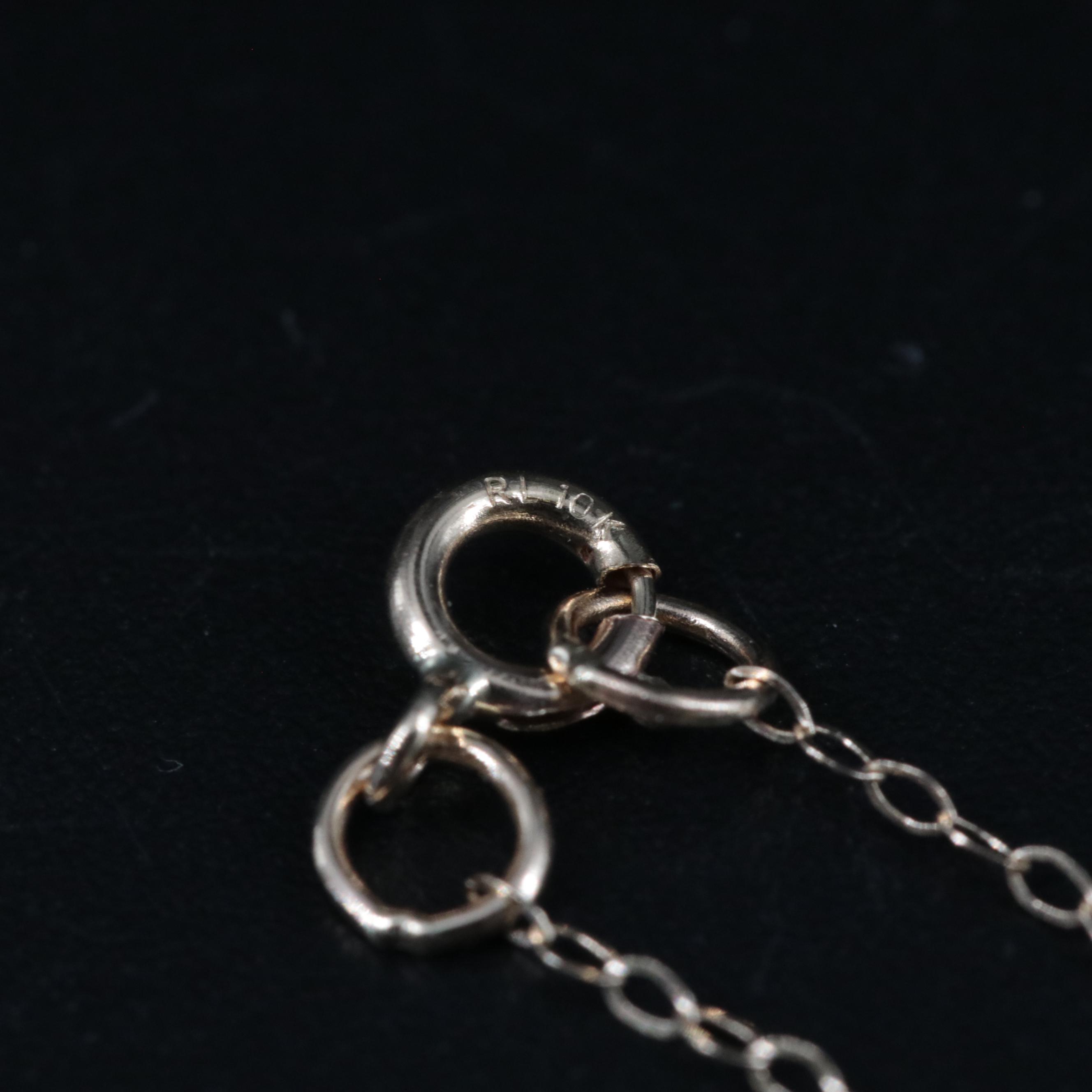 10K Concave Puffed Heart Pendant Necklace