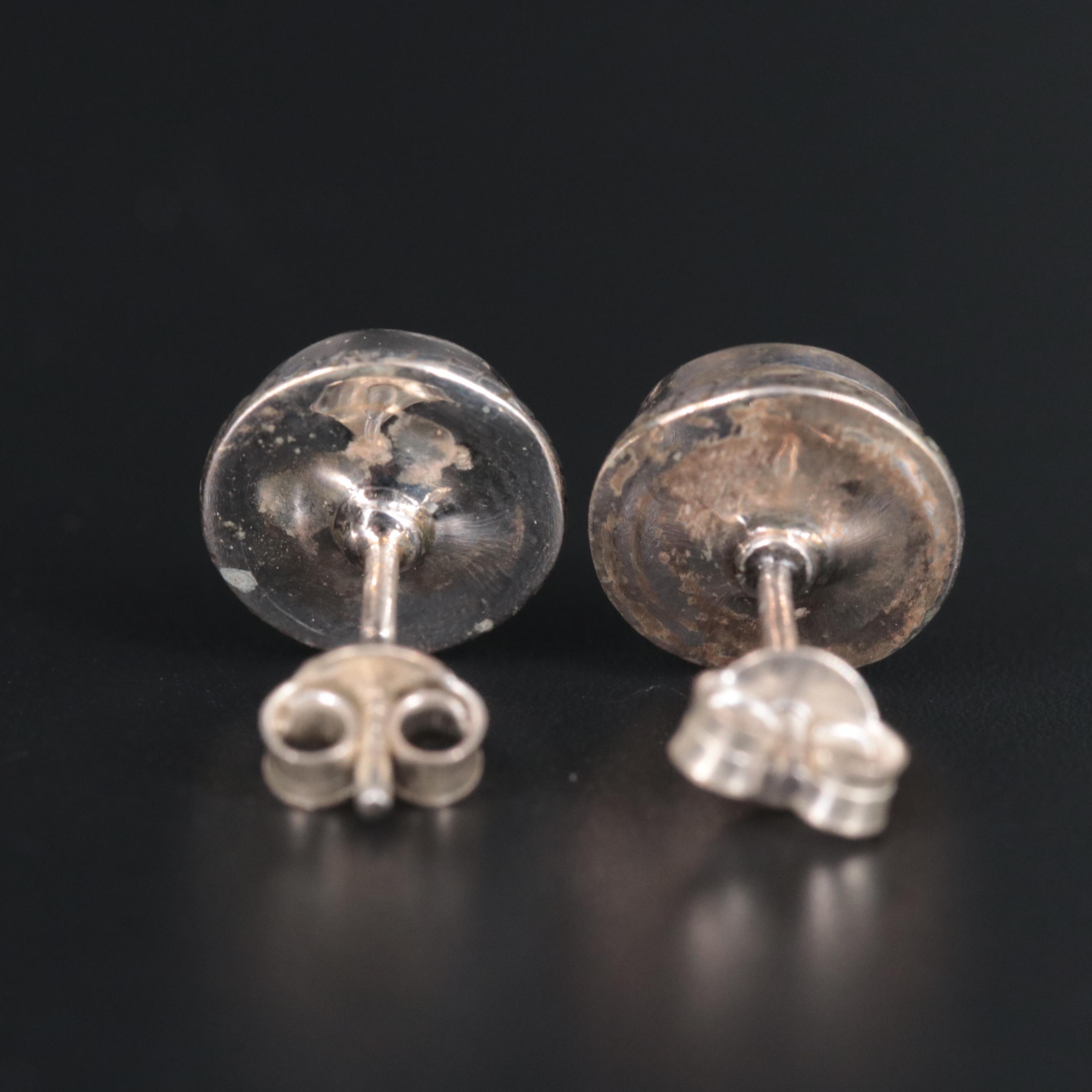 Sterling Stud Earrings with Quartz