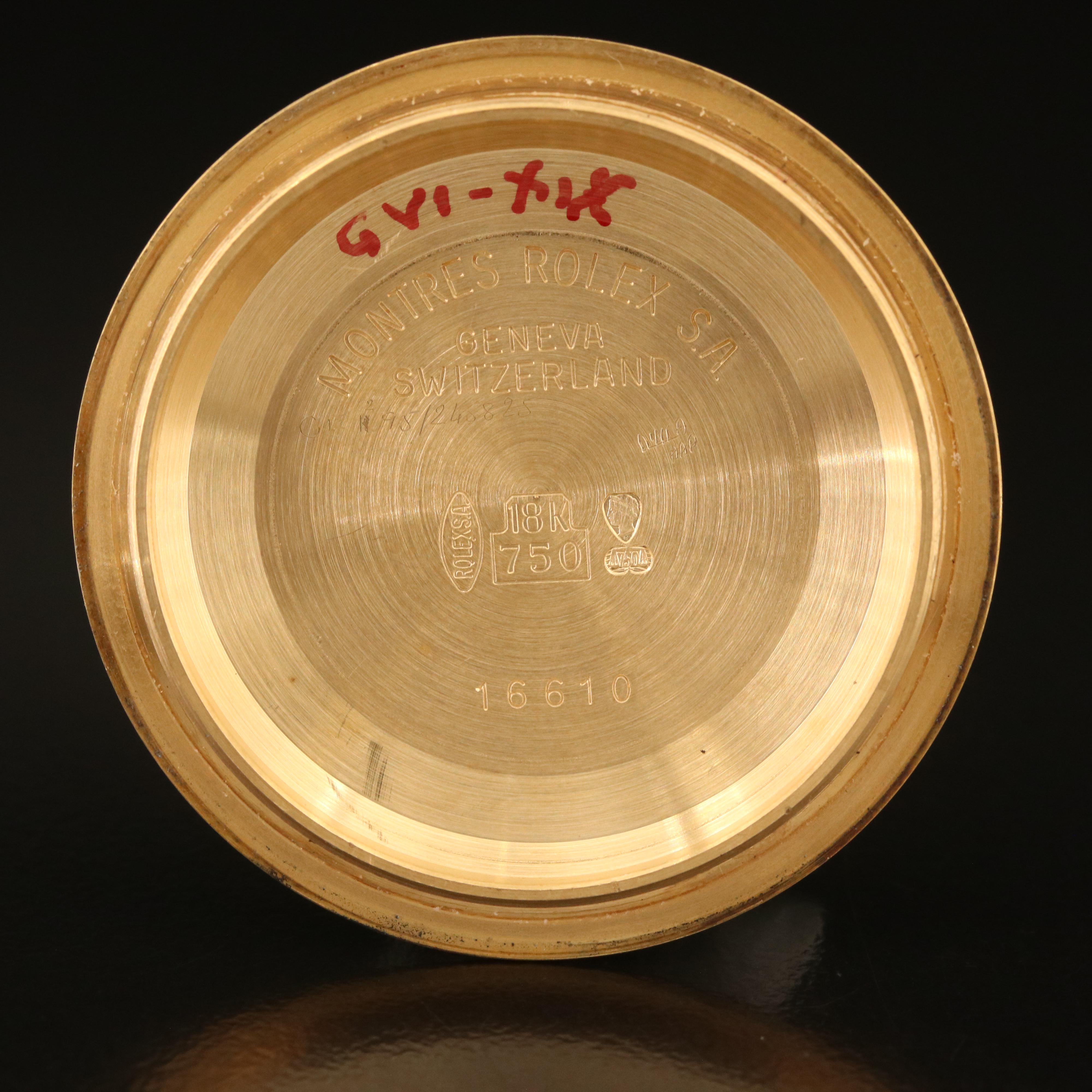 1991 18K Rolex Submariner Date Watch with Diamond and Sapphire Dial