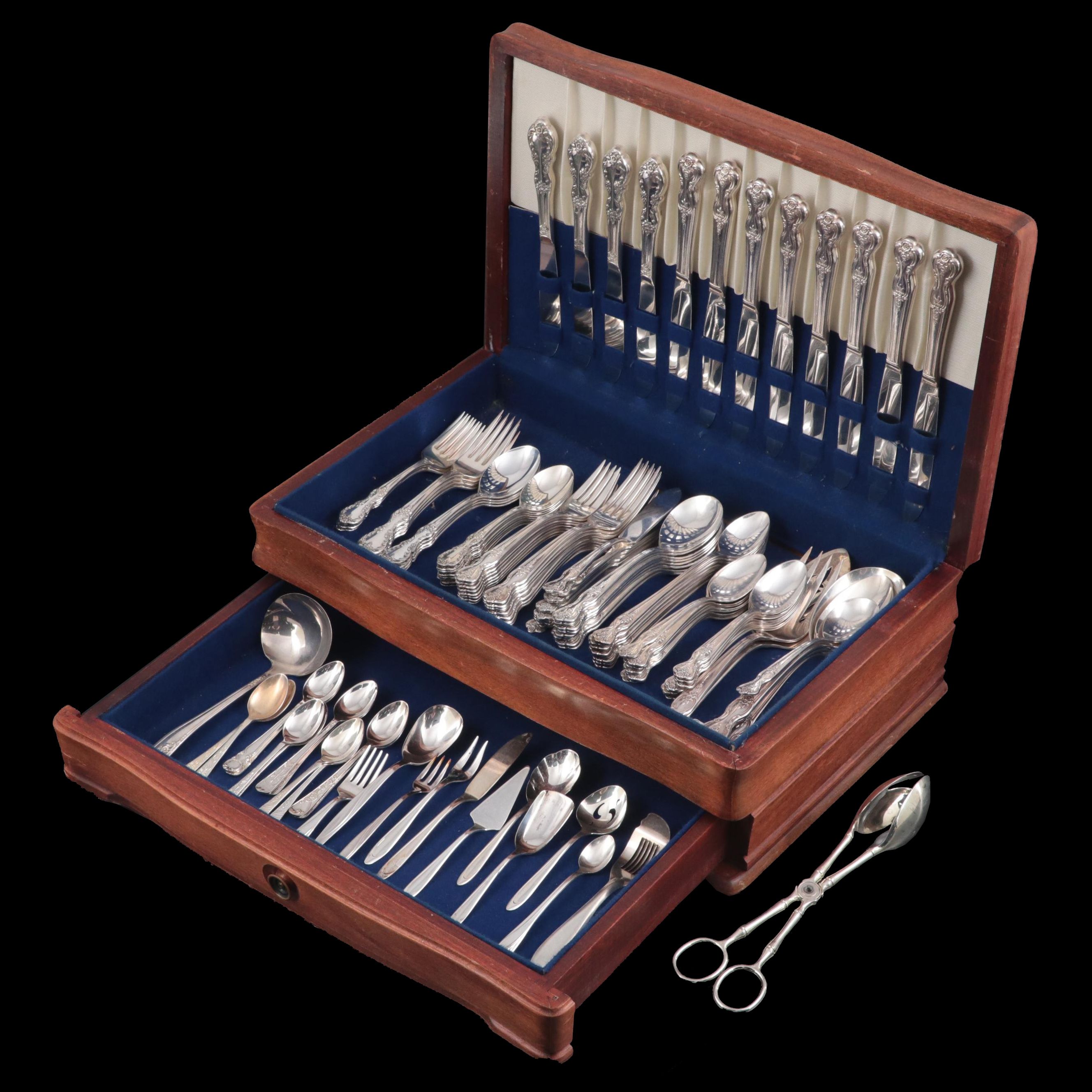 Wm Rogers "Magnolia Inspirations" with Other Silver Plate Flatware