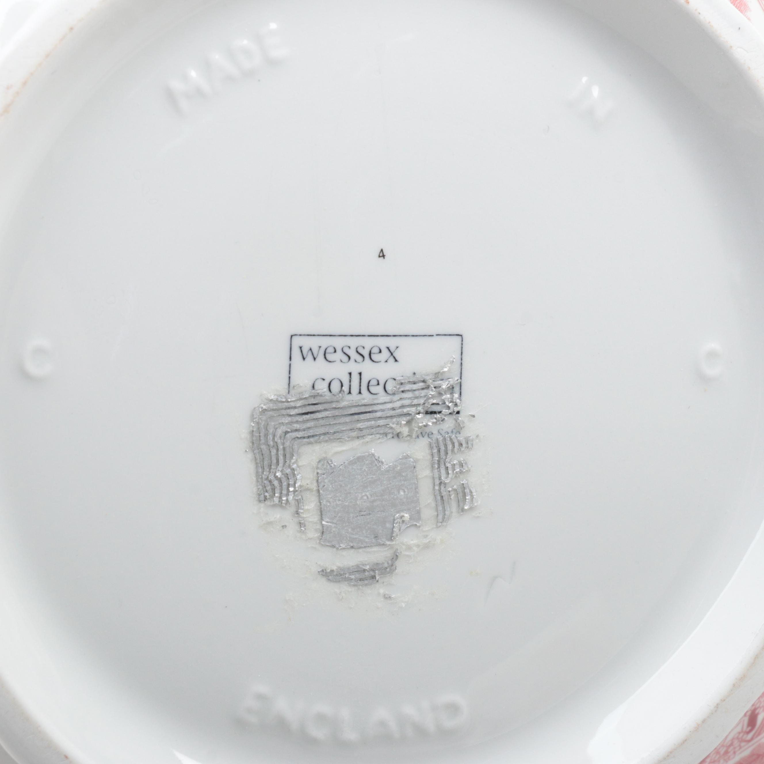 Wessex Collection English Ceramic Pink Willow Dinnerware