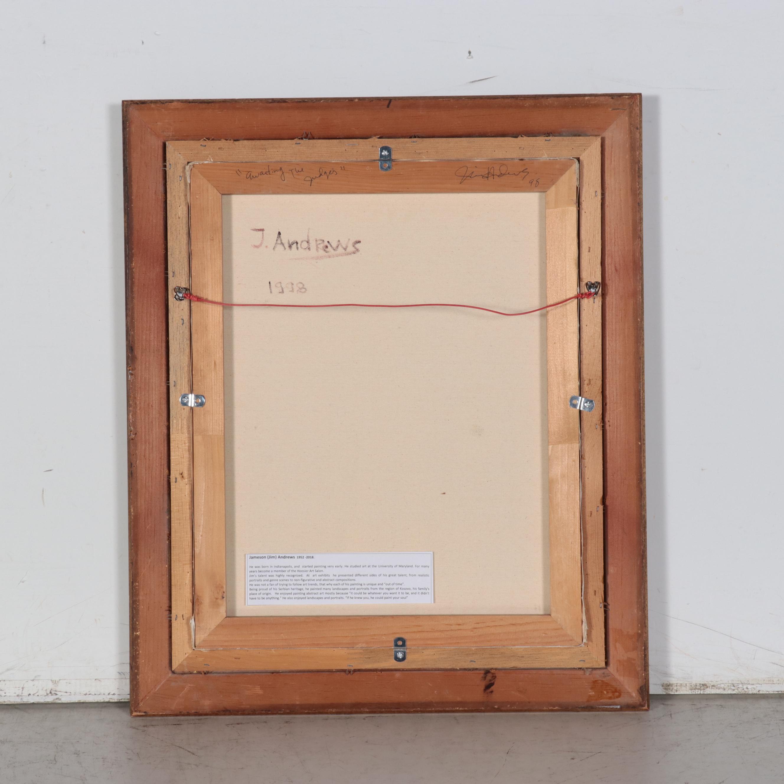 Jim Andrews Oil Painting "Awaiting the Judges," 1998