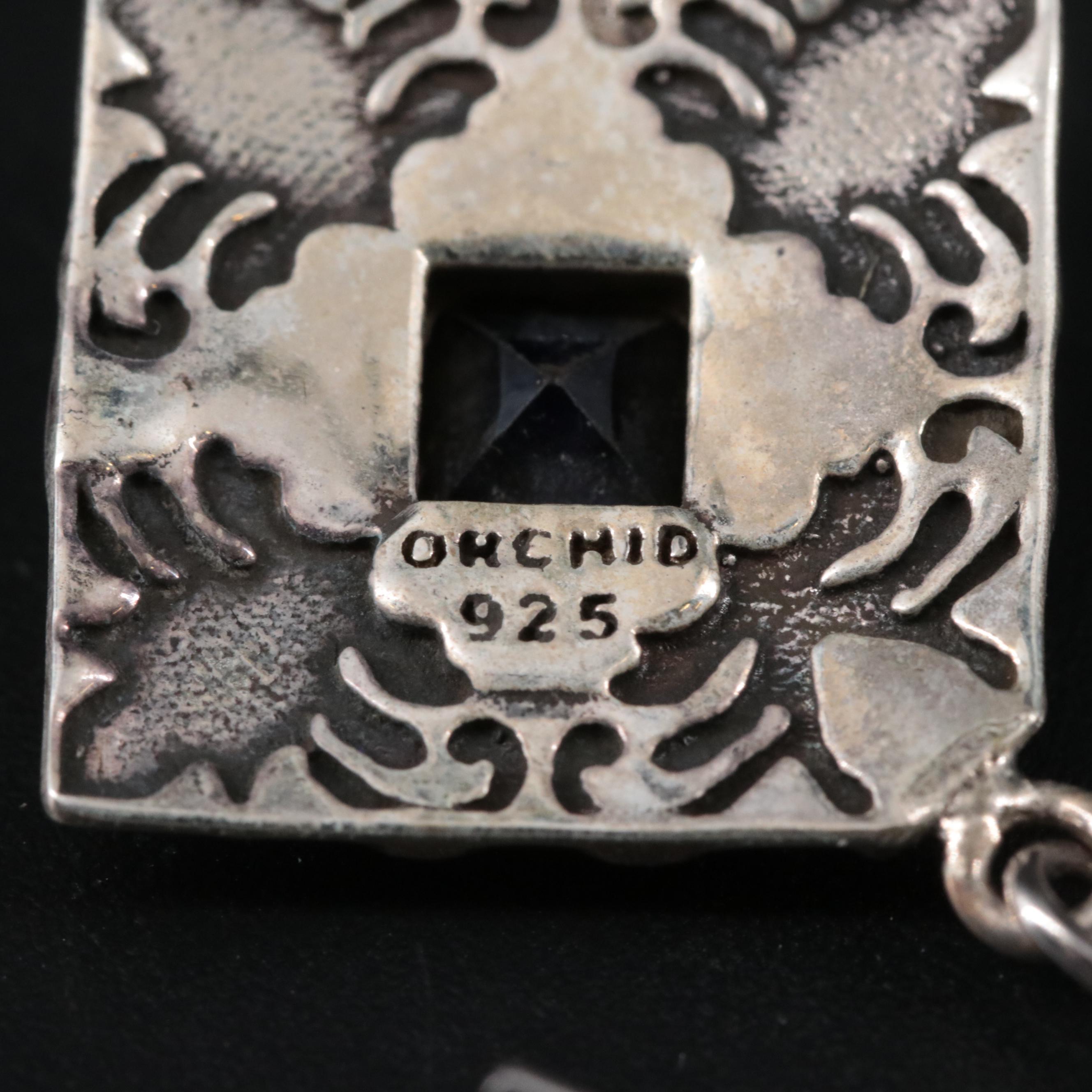 Sterling Sapphire Dangle Earrings