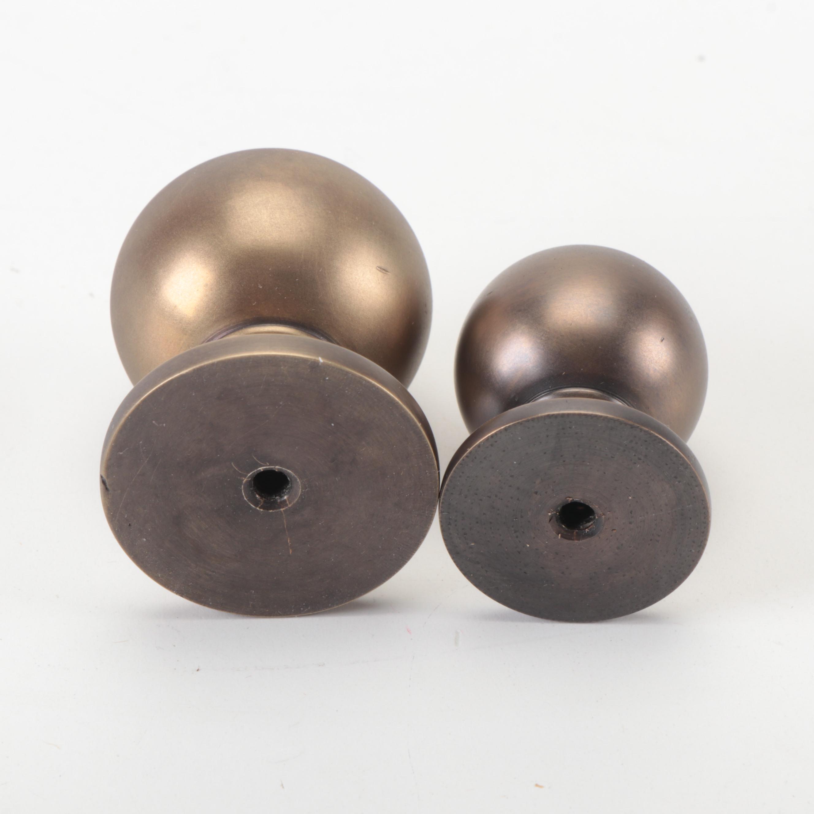 Round Brass Cabinet Knobs in Antique Brass Finish