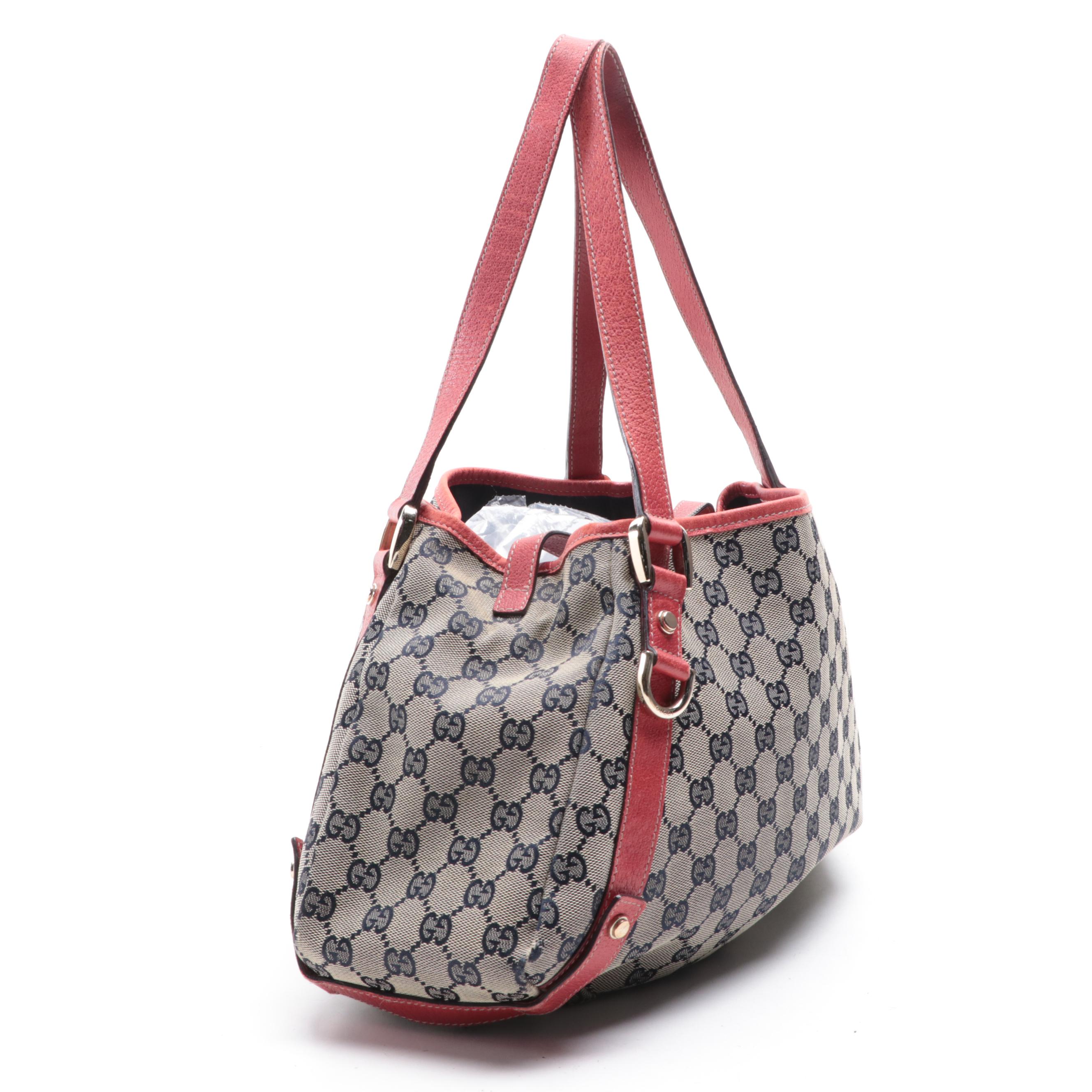 Gucci Abbey D-Ring Hobo Bag in GG Canvas and Leather Trim