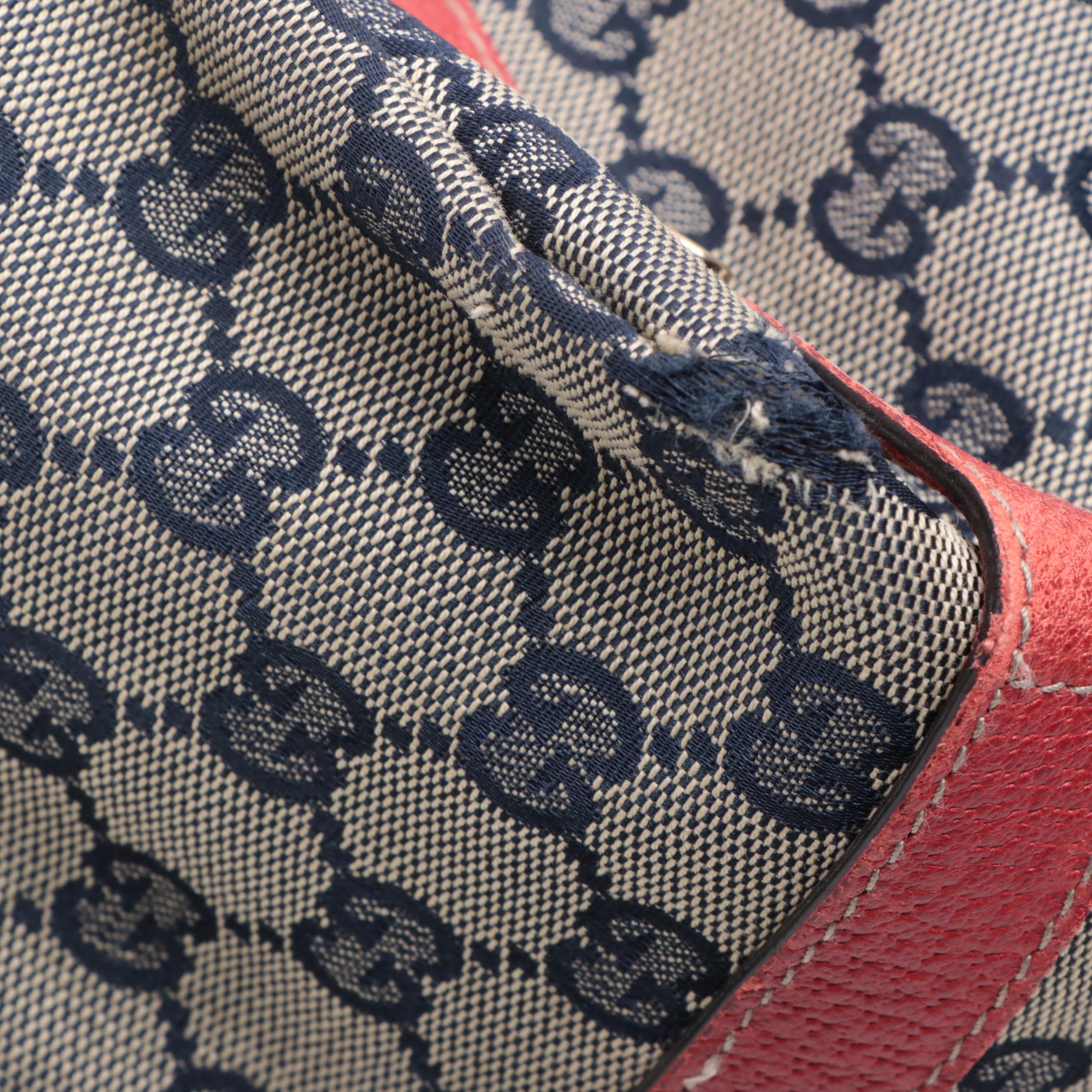 Gucci Abbey D-Ring Hobo Bag in GG Canvas and Leather Trim