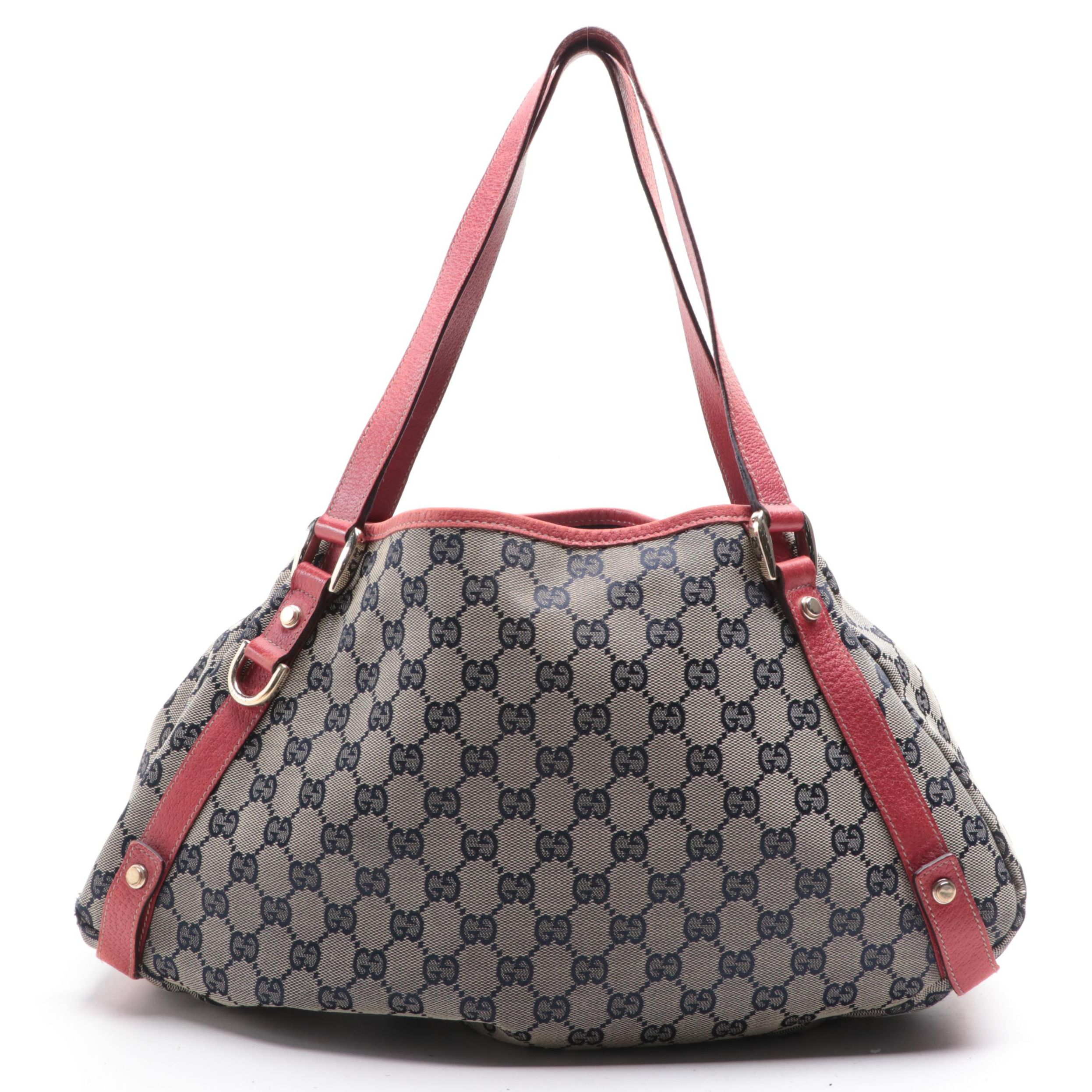 Gucci Abbey D-Ring Hobo Bag in GG Canvas and Leather Trim