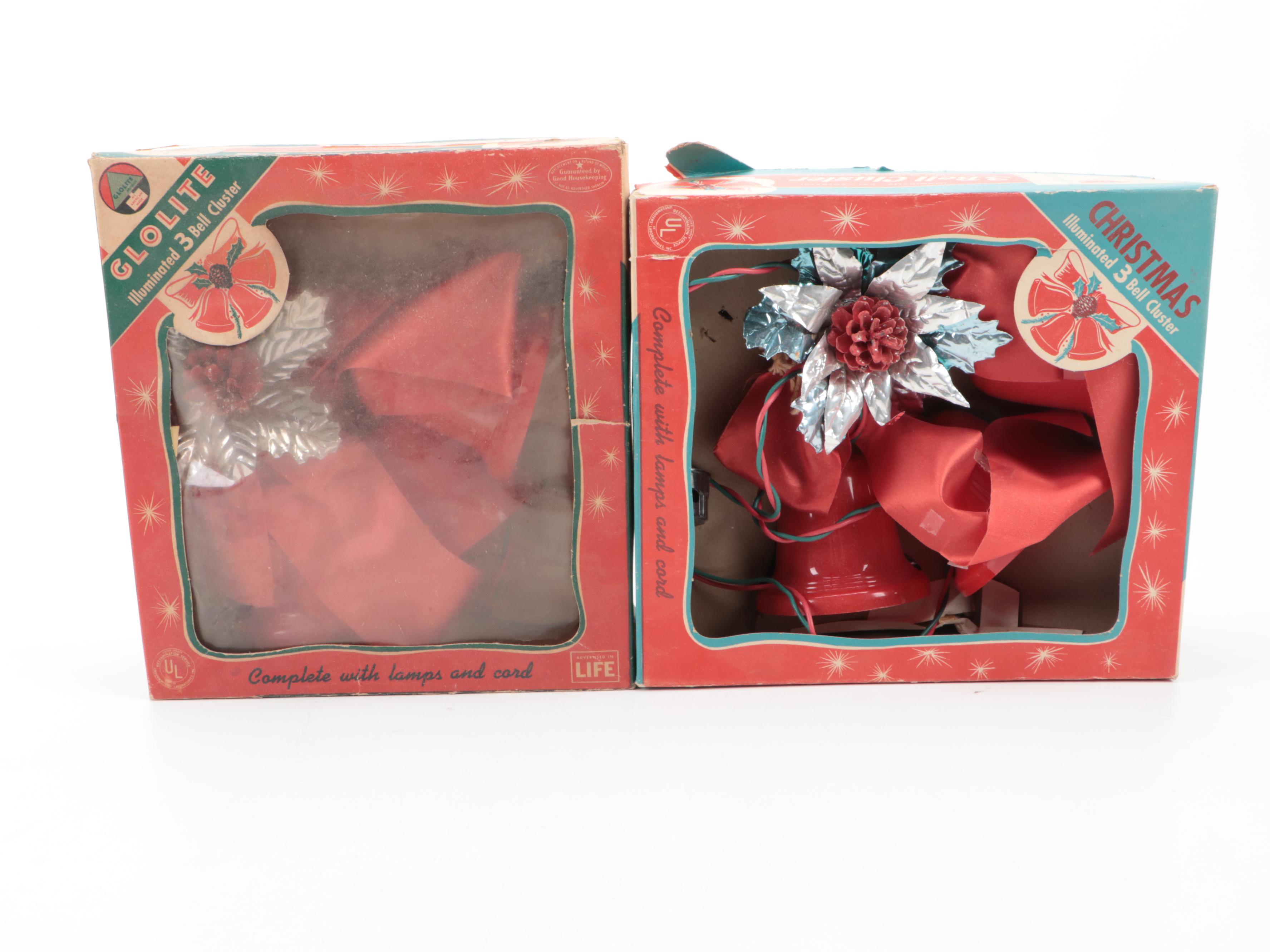 Illuminated Bell Clusters with Other Ornaments and Décor, Mid to Late 20th C.