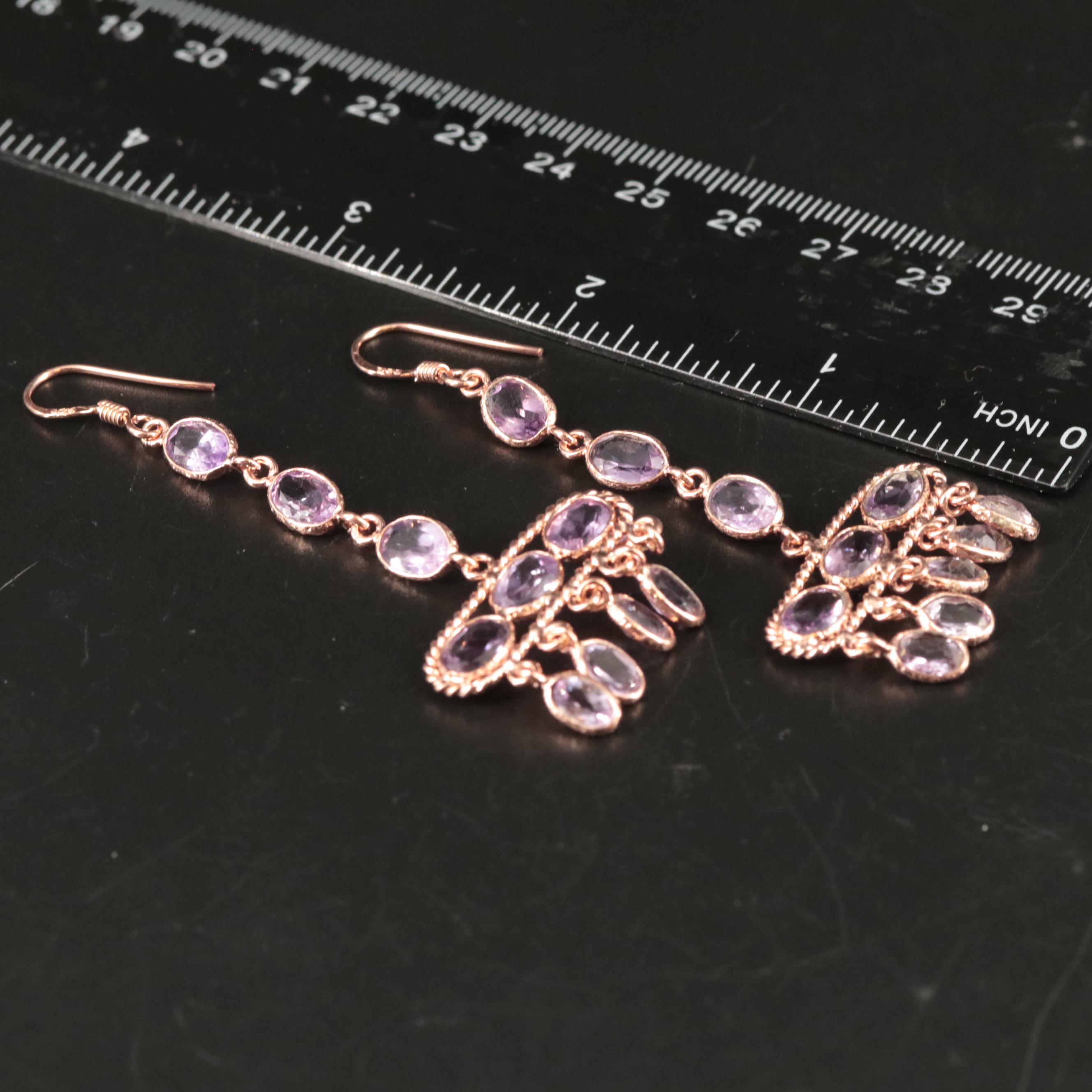 Sterling Amethyst Dangle Earrings