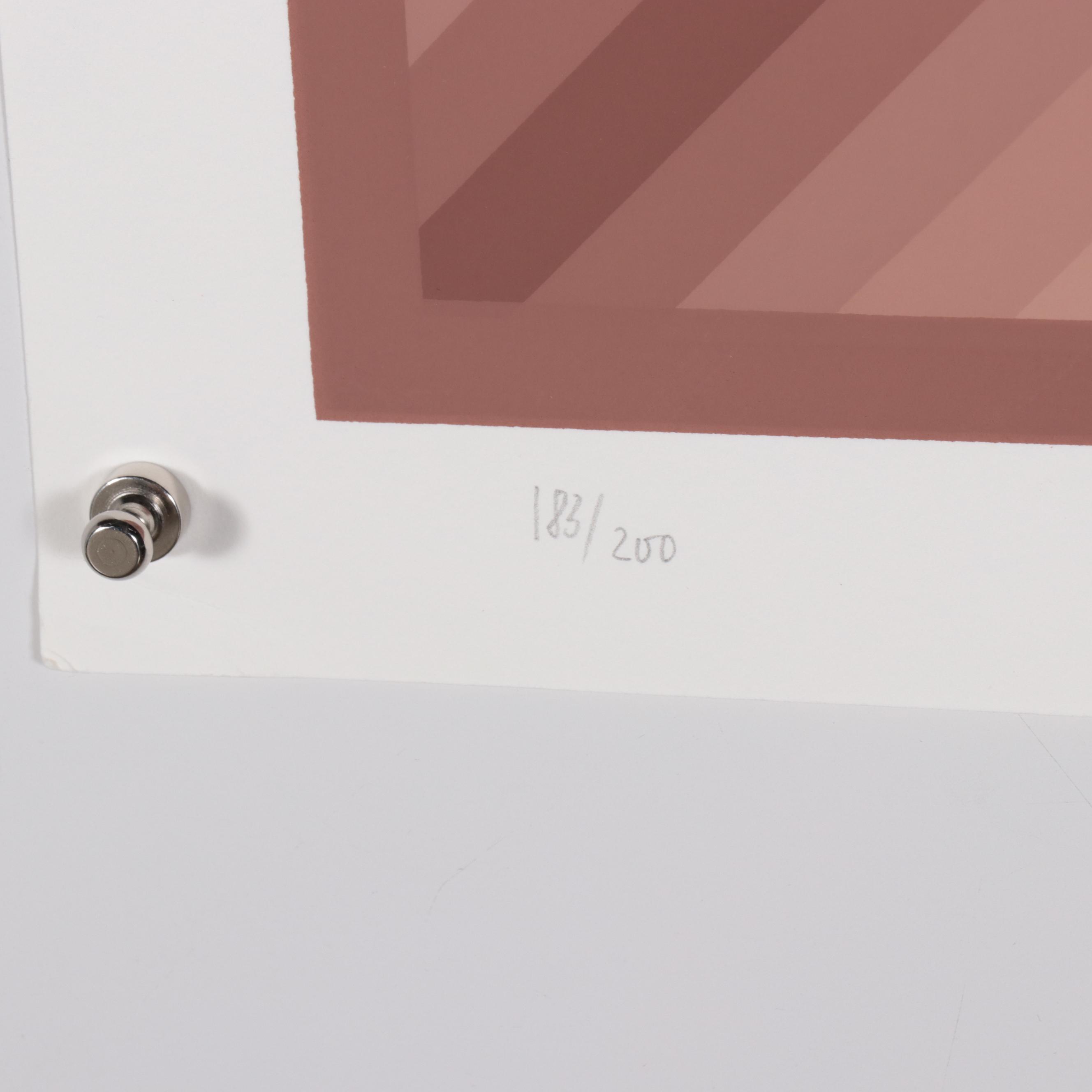 Jurgen Peters Geometric Abstract Serigraph "Diamond," 1977