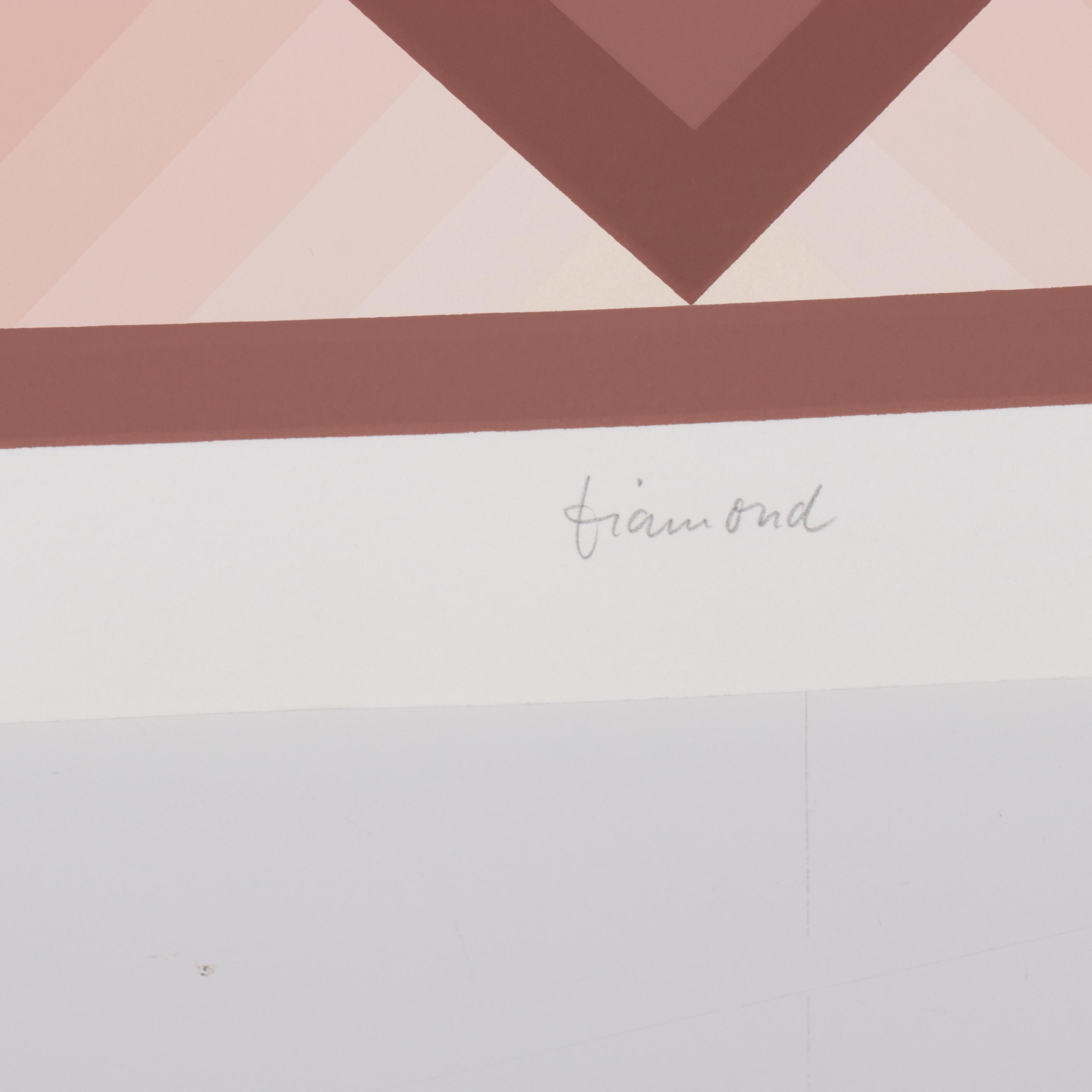 Jurgen Peters Geometric Abstract Serigraph "Diamond," 1977