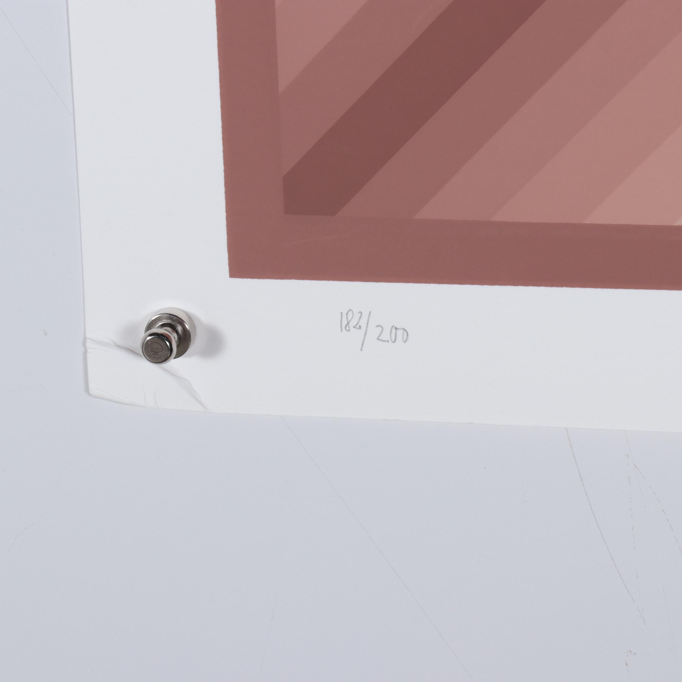 Jurgen Peters Geometric Abstract Serigraph "Diamond," 1977