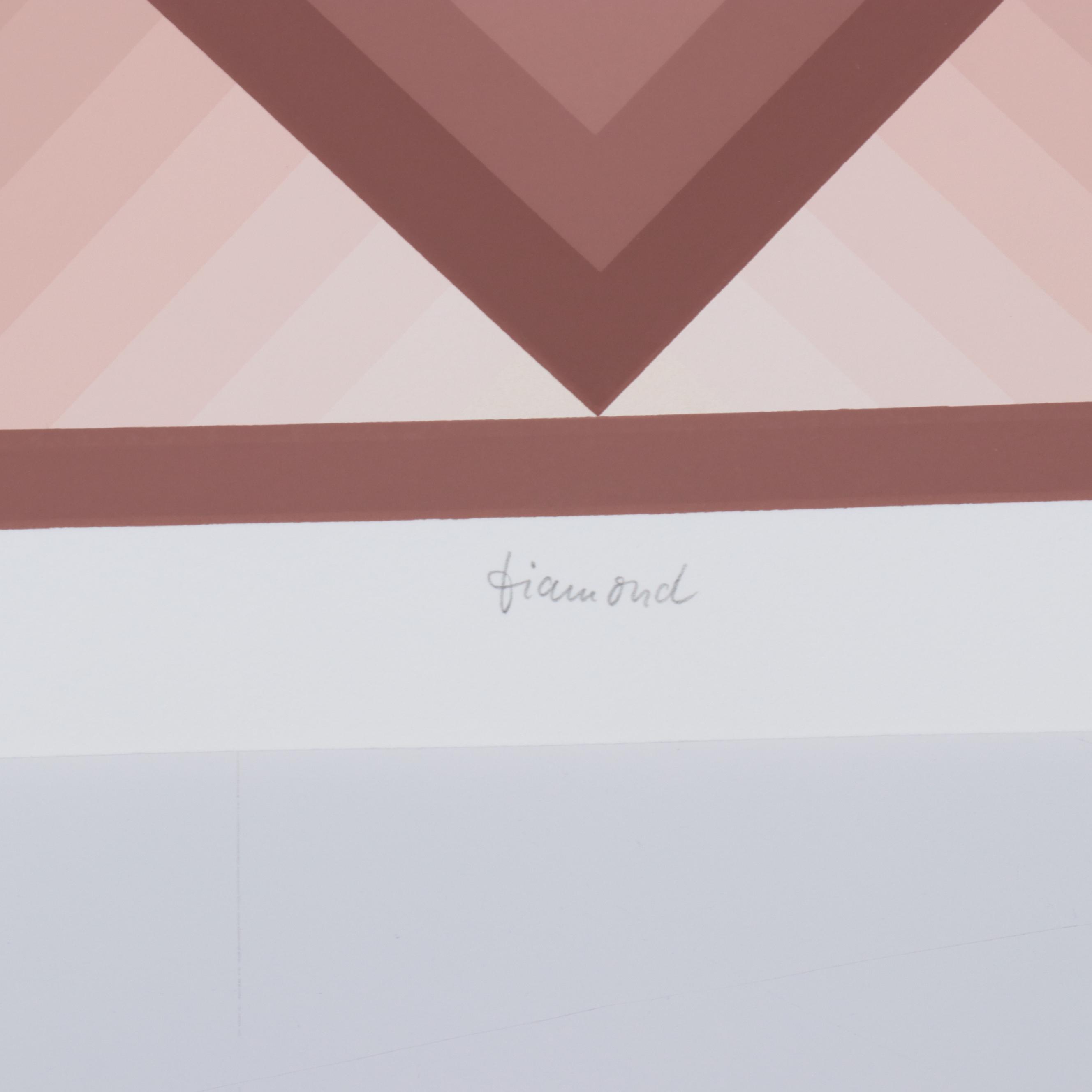 Jurgen Peters Geometric Abstract Serigraph "Diamond," 1977