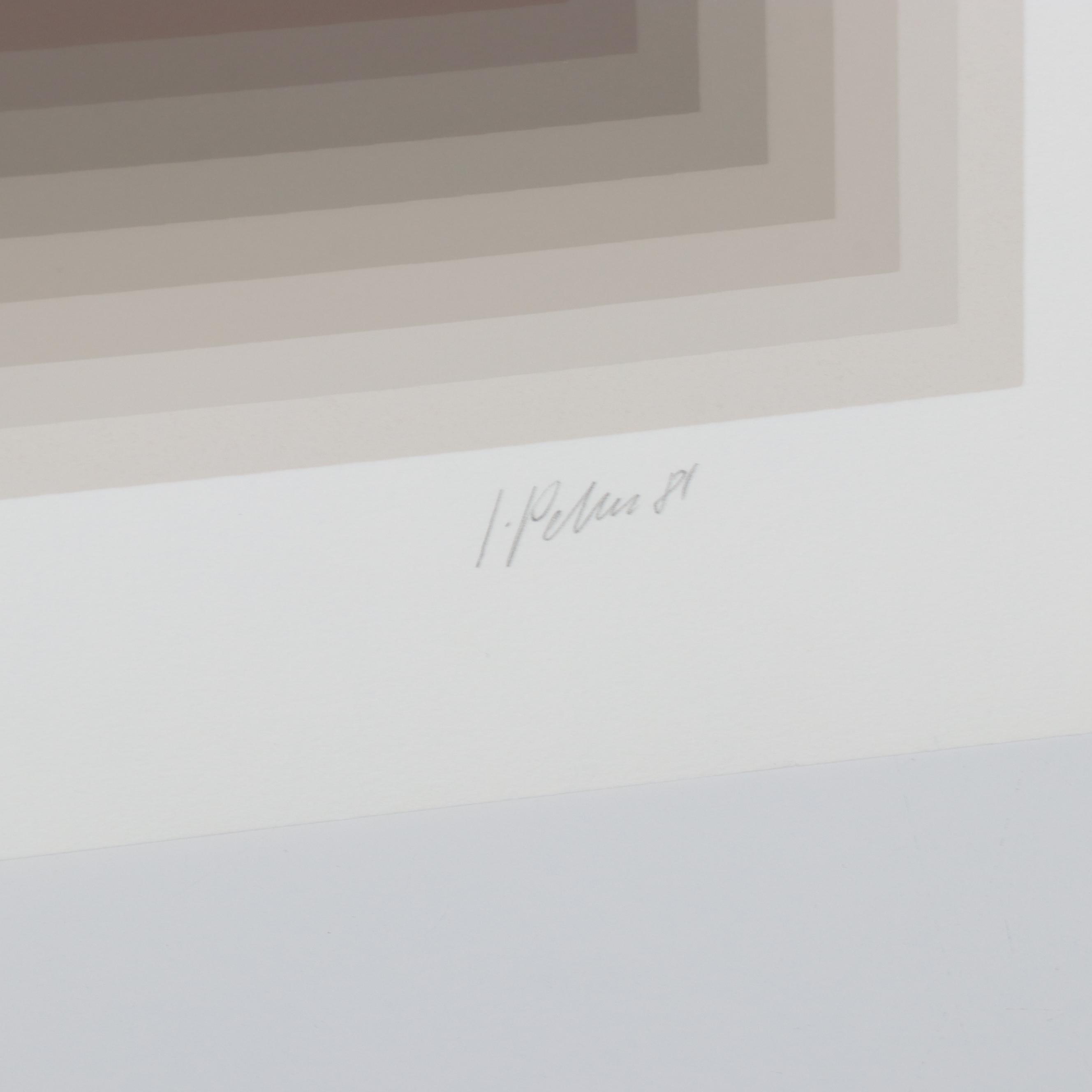 Jurgen Peters Op Art Serigraph "Contraction," 1981