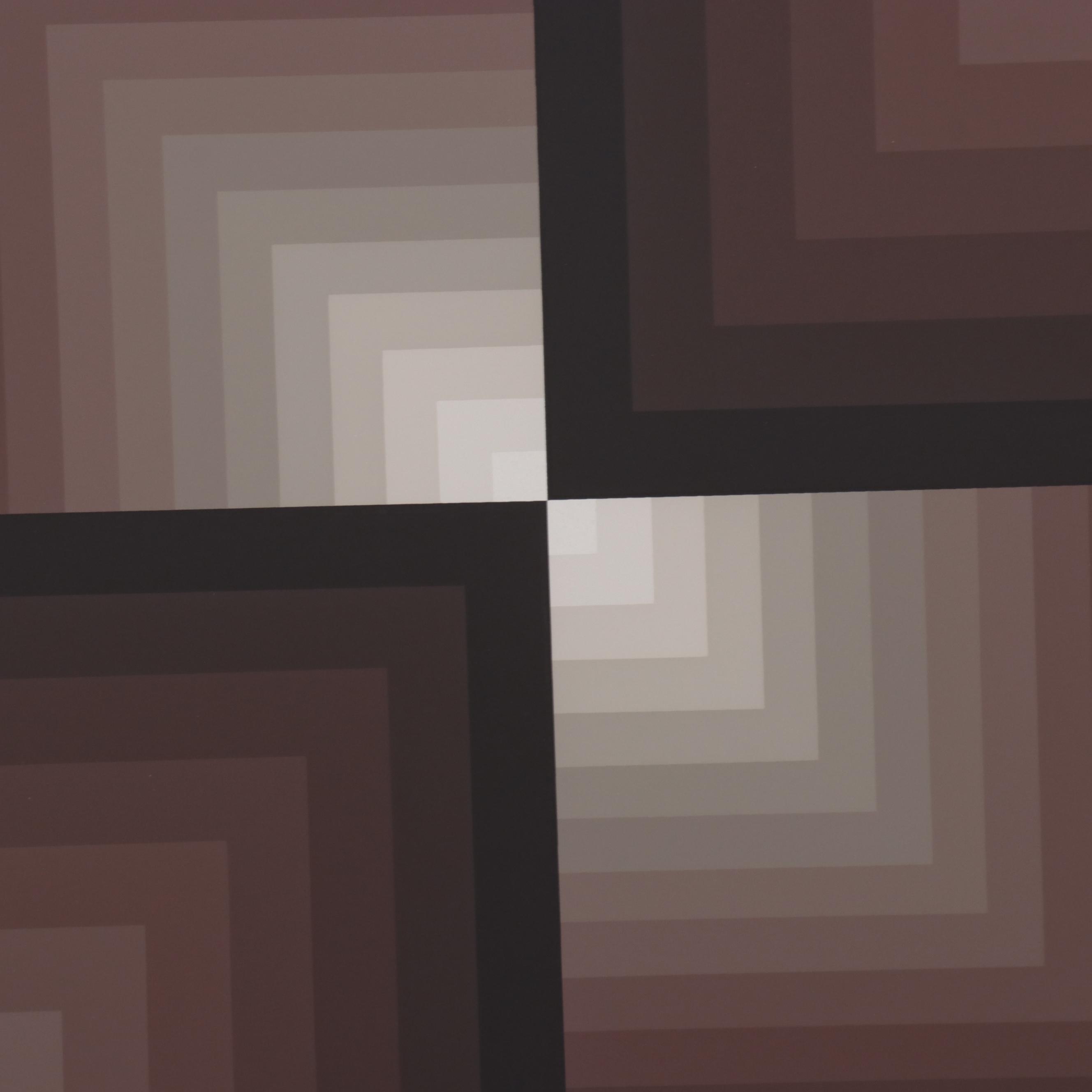 Jurgen Peters Op Art Serigraph "Contraction," 1981