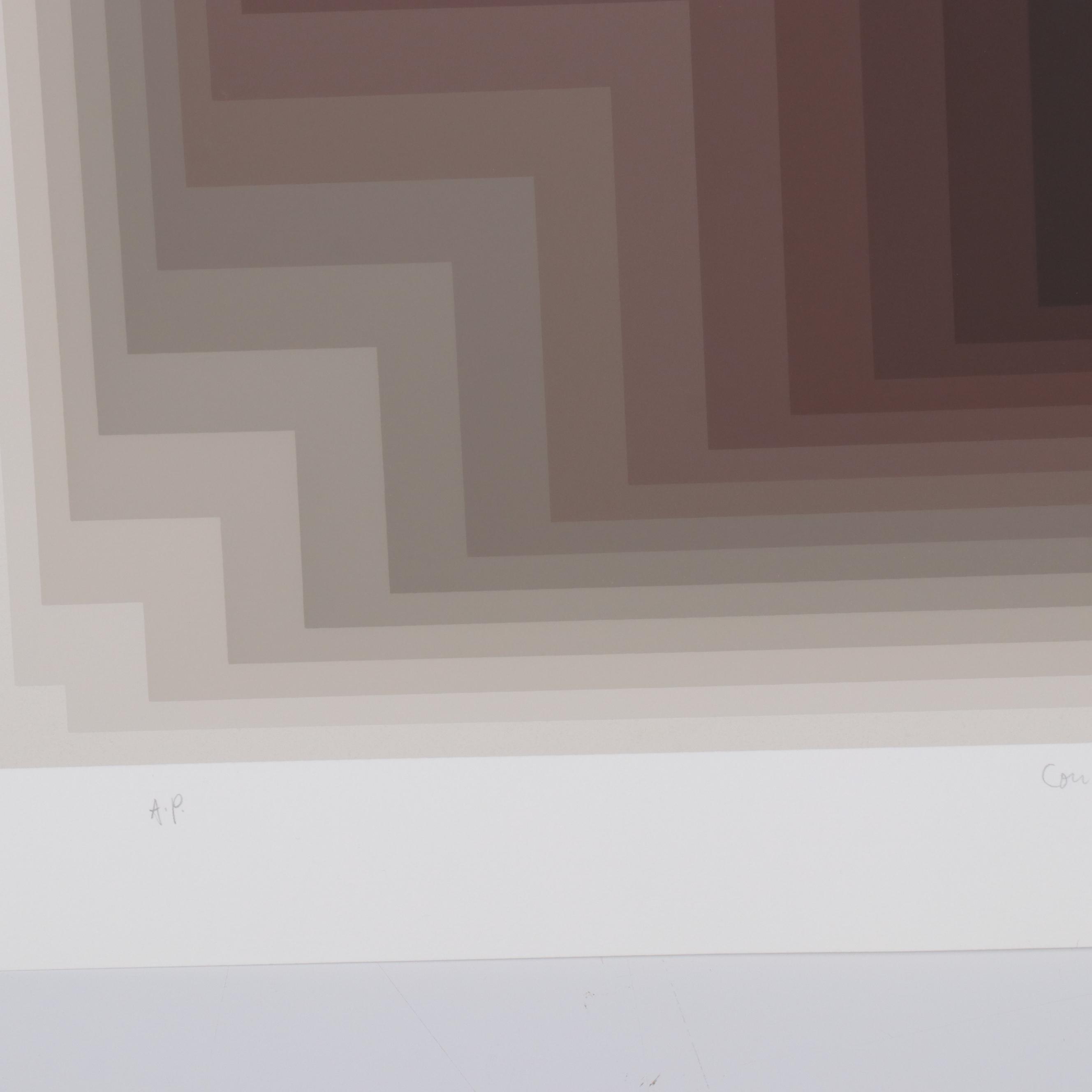 Jurgen Peters Op Art Serigraph "Contraction," 1981