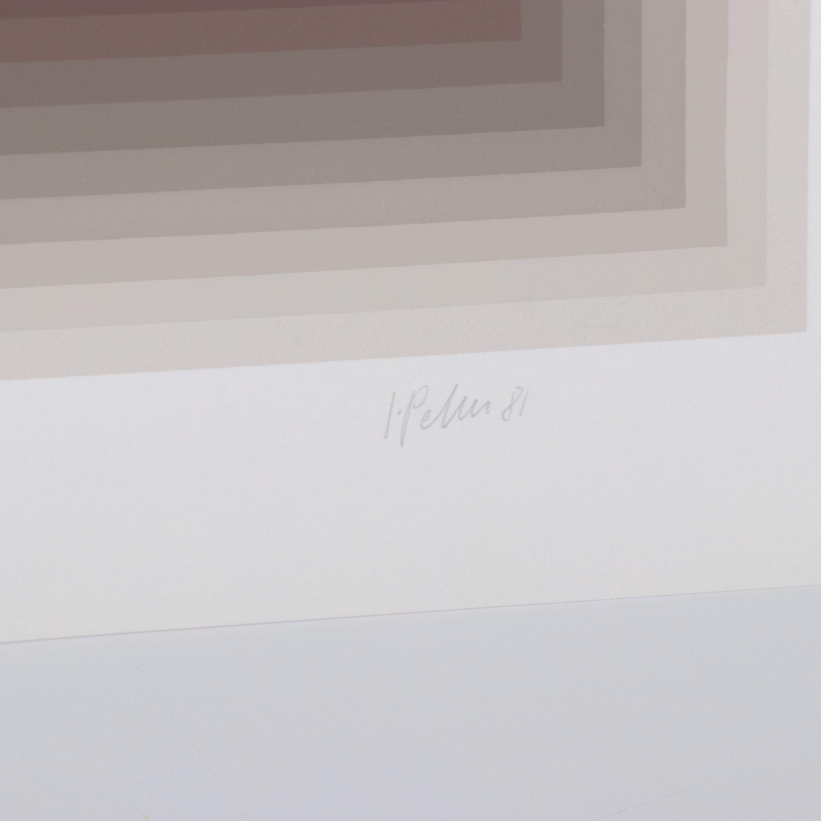 Jurgen Peters Op Art Serigraph "Contraction," 1981