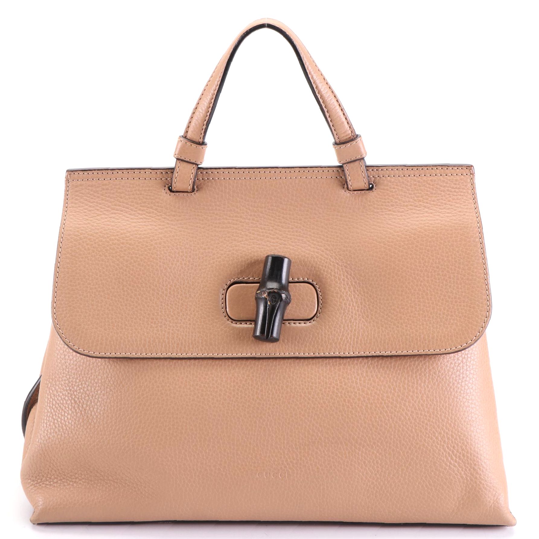 Gucci Bamboo Daily Top-Handle Flap Shoulder Bag in Calfskin